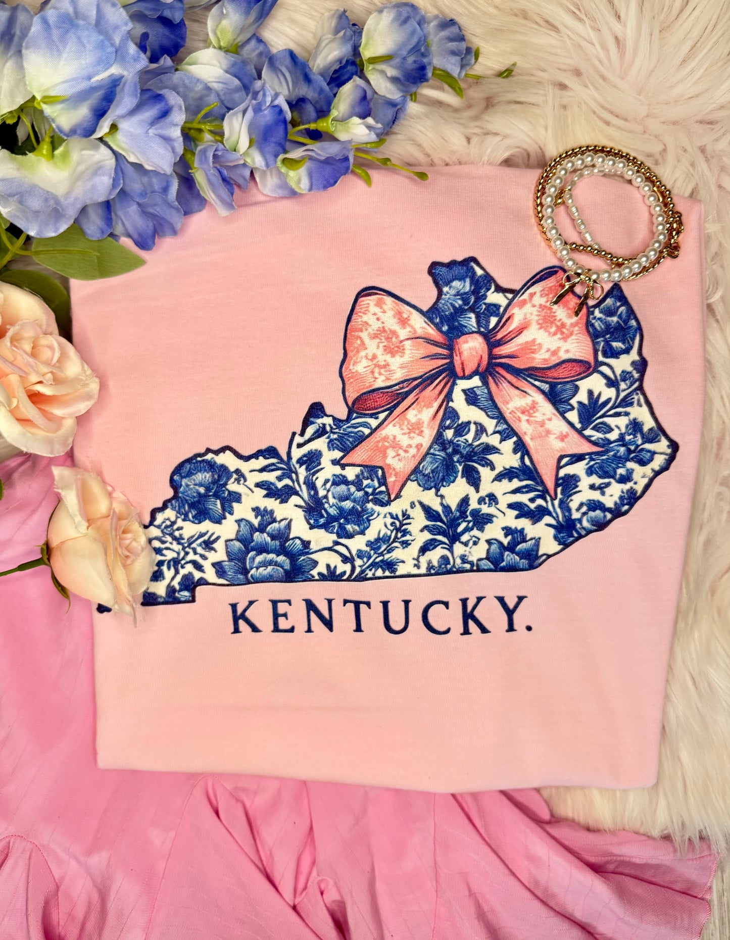 Kentucky Floral State Bow Tee
