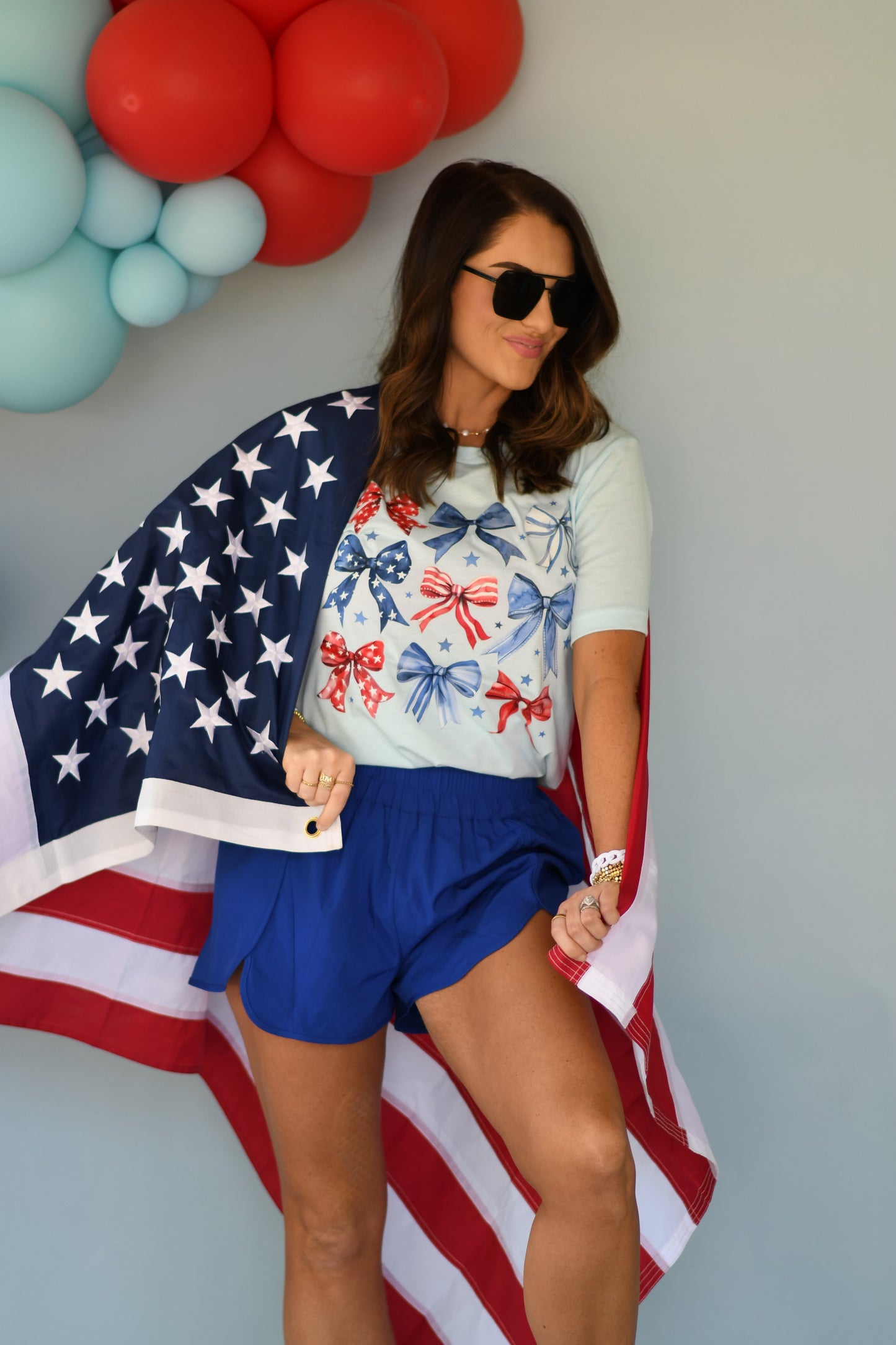 Red White & Blue Bows Tee