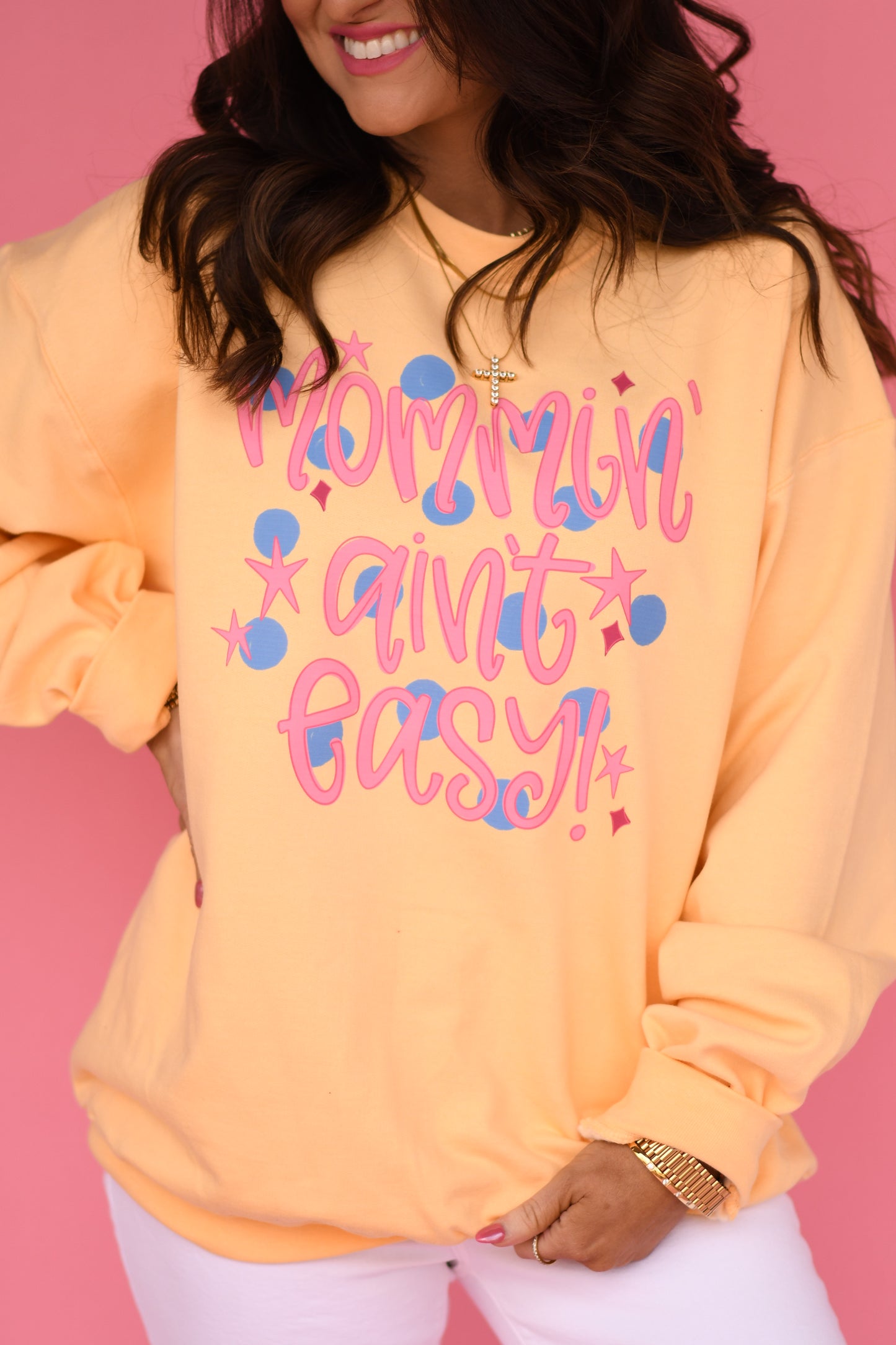 Mommin’ Ain’t Easy Polka Dots Sweatshirt/Tee