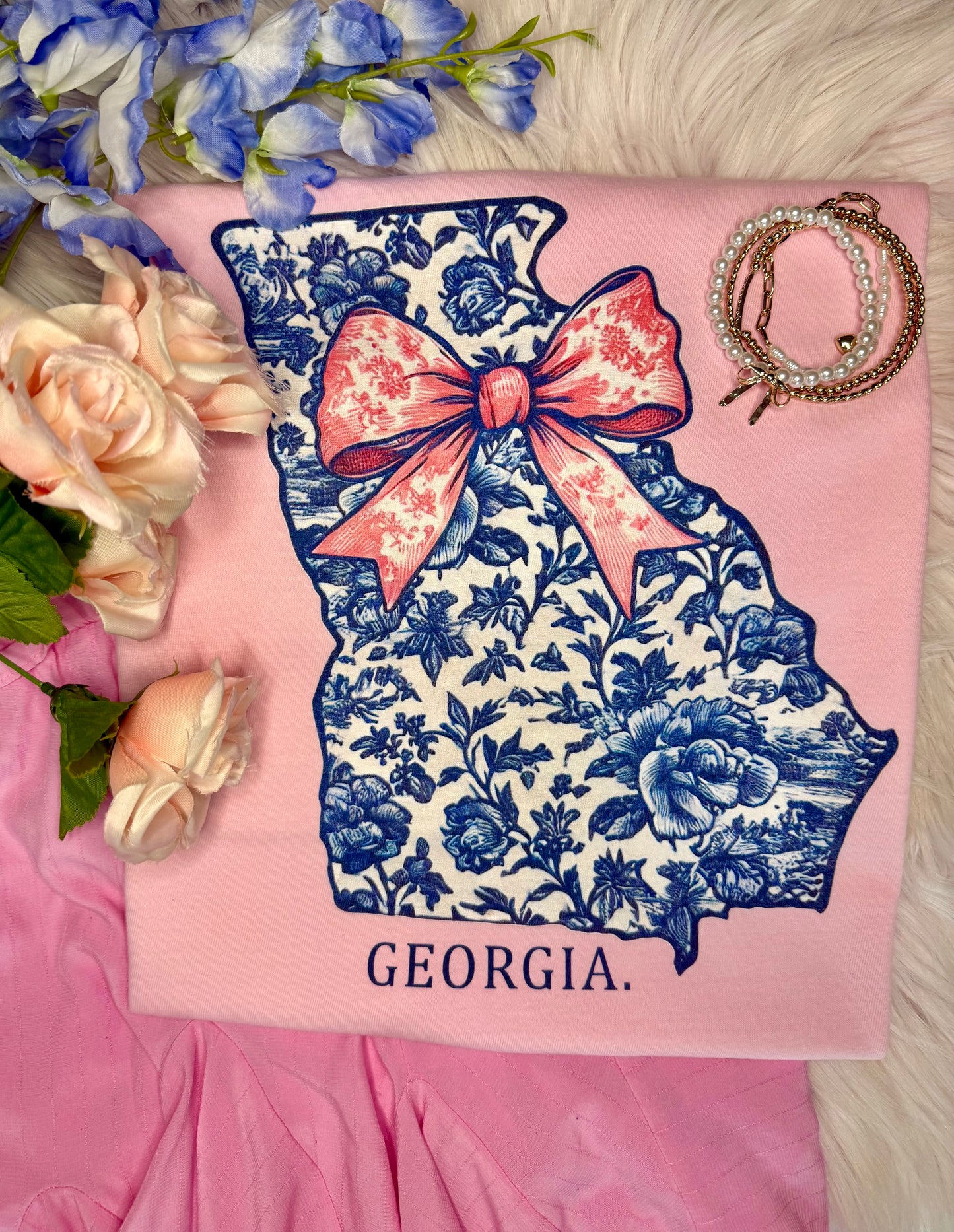 Georgia Floral State Bow Tee