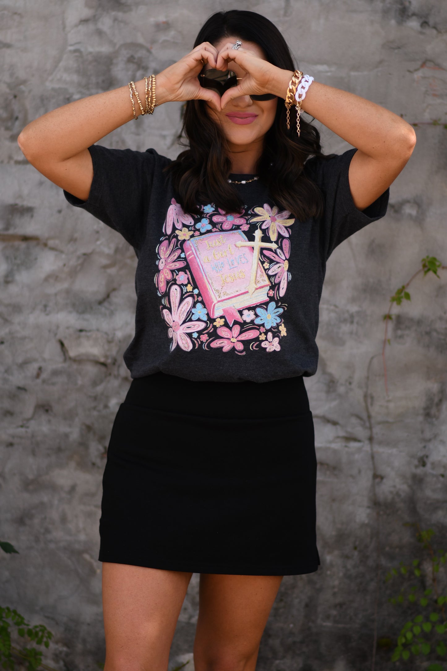 Just A Girl Who Loves Jesus Floral Tee