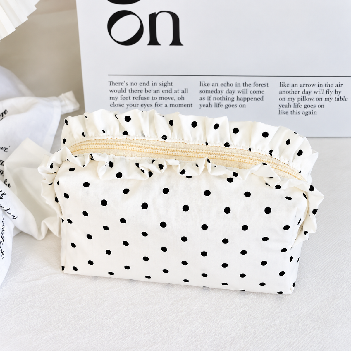 Custom Polka Dot Ruffle Zipper Bag *Pre Order* *DEAL DAYS DEAL*
