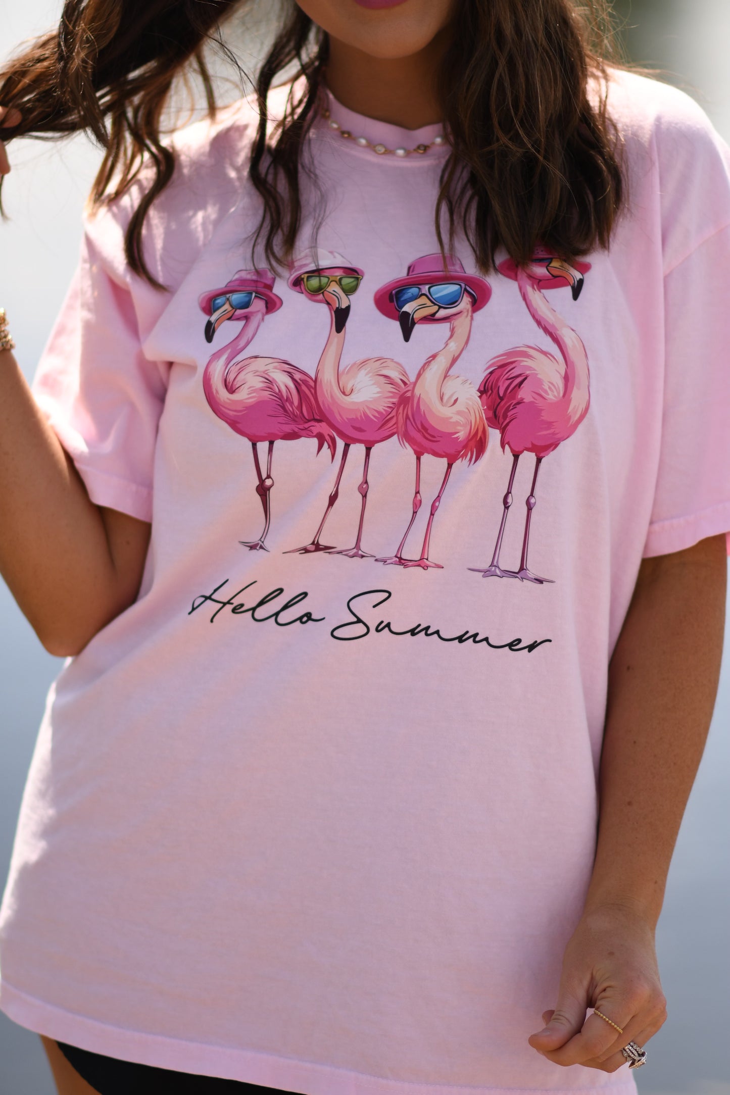 Hello Summer Flamingo Tee