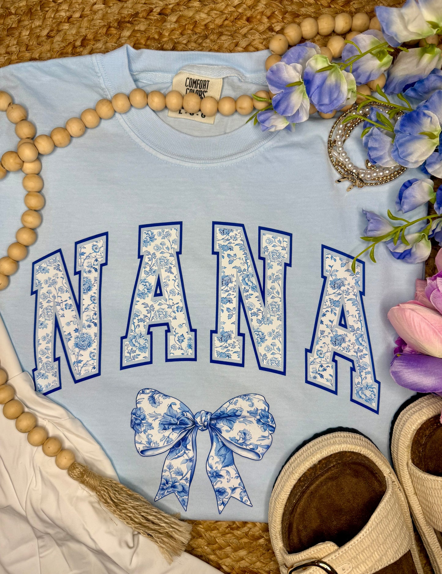 Floral Nana Bow Tee