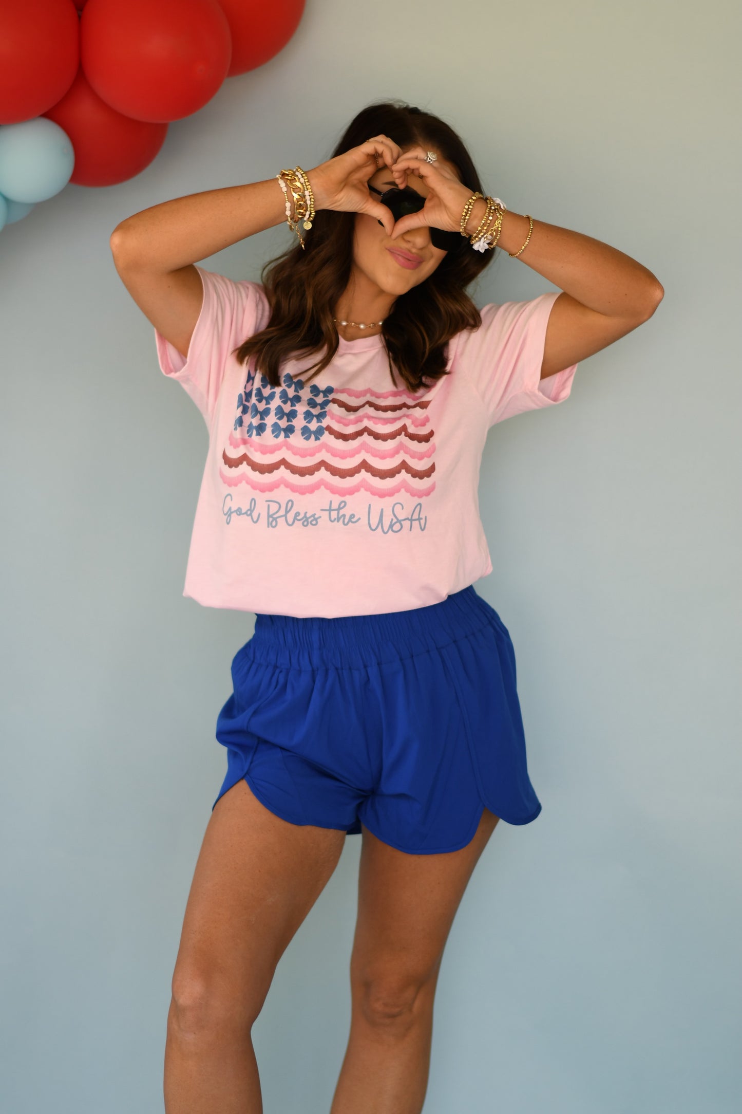 Pink Flag God Bless The USA Tee
