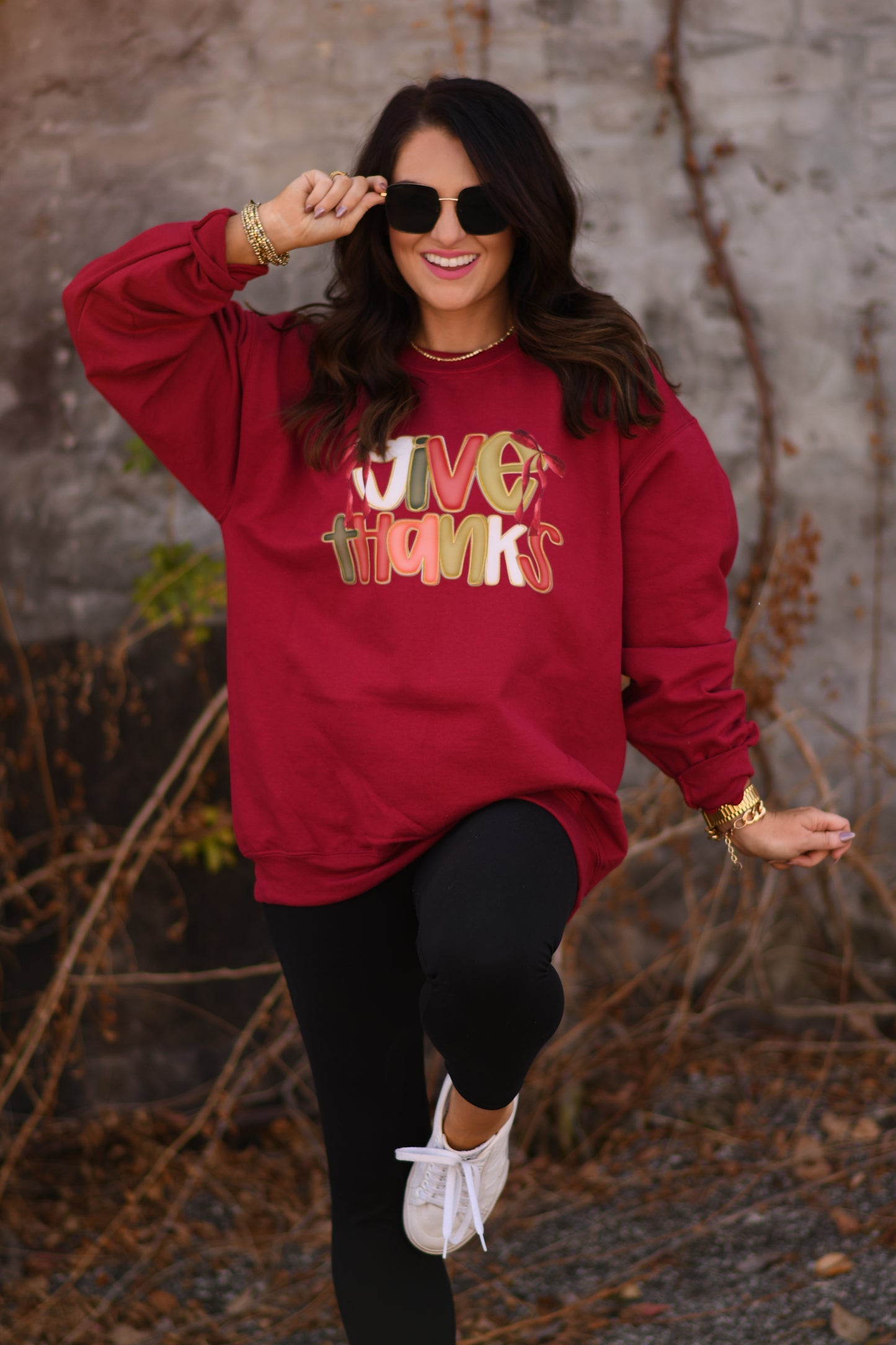 Give Thanks Bows Sweatshirt