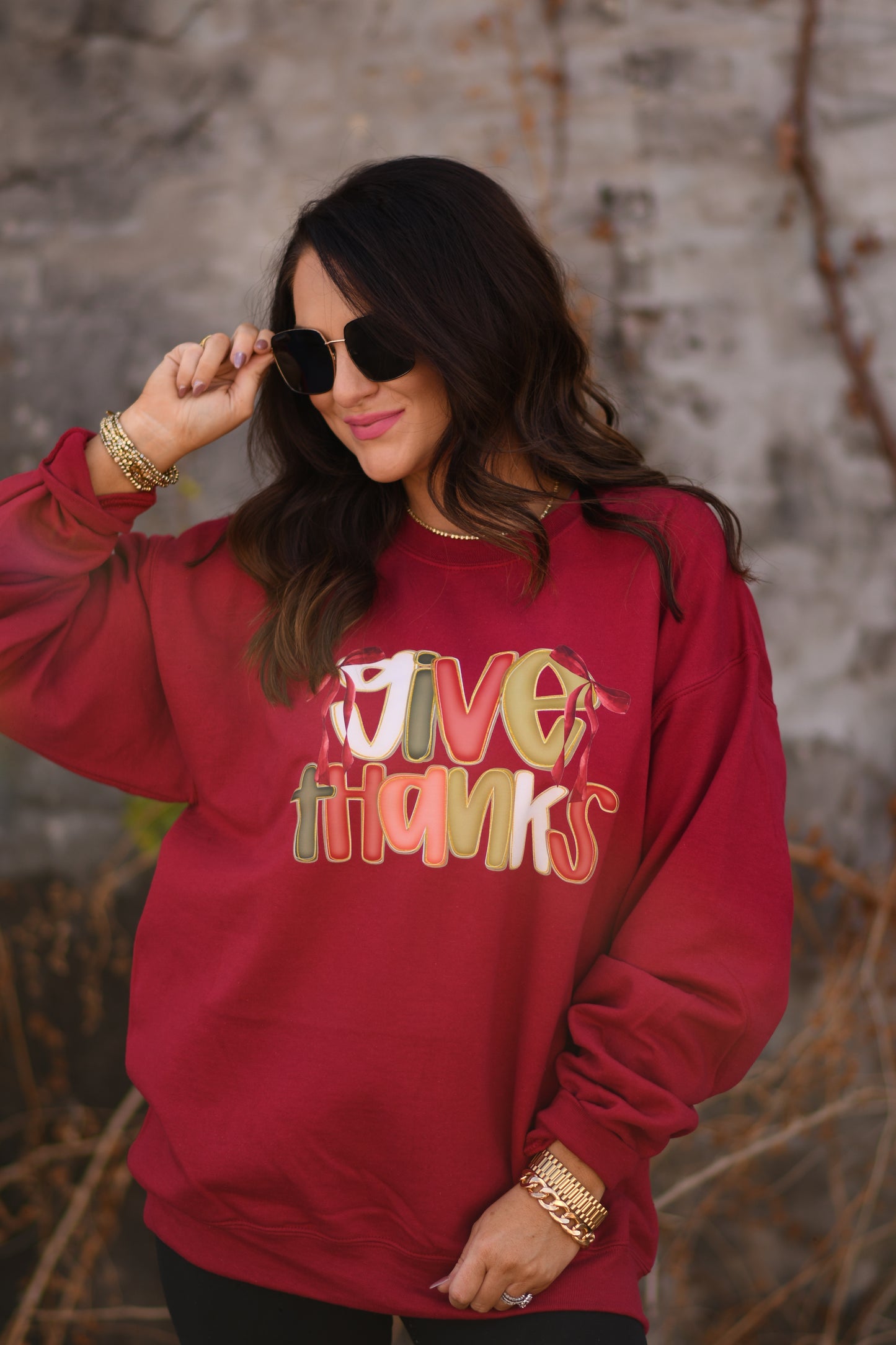 Give Thanks Bows Sweatshirt