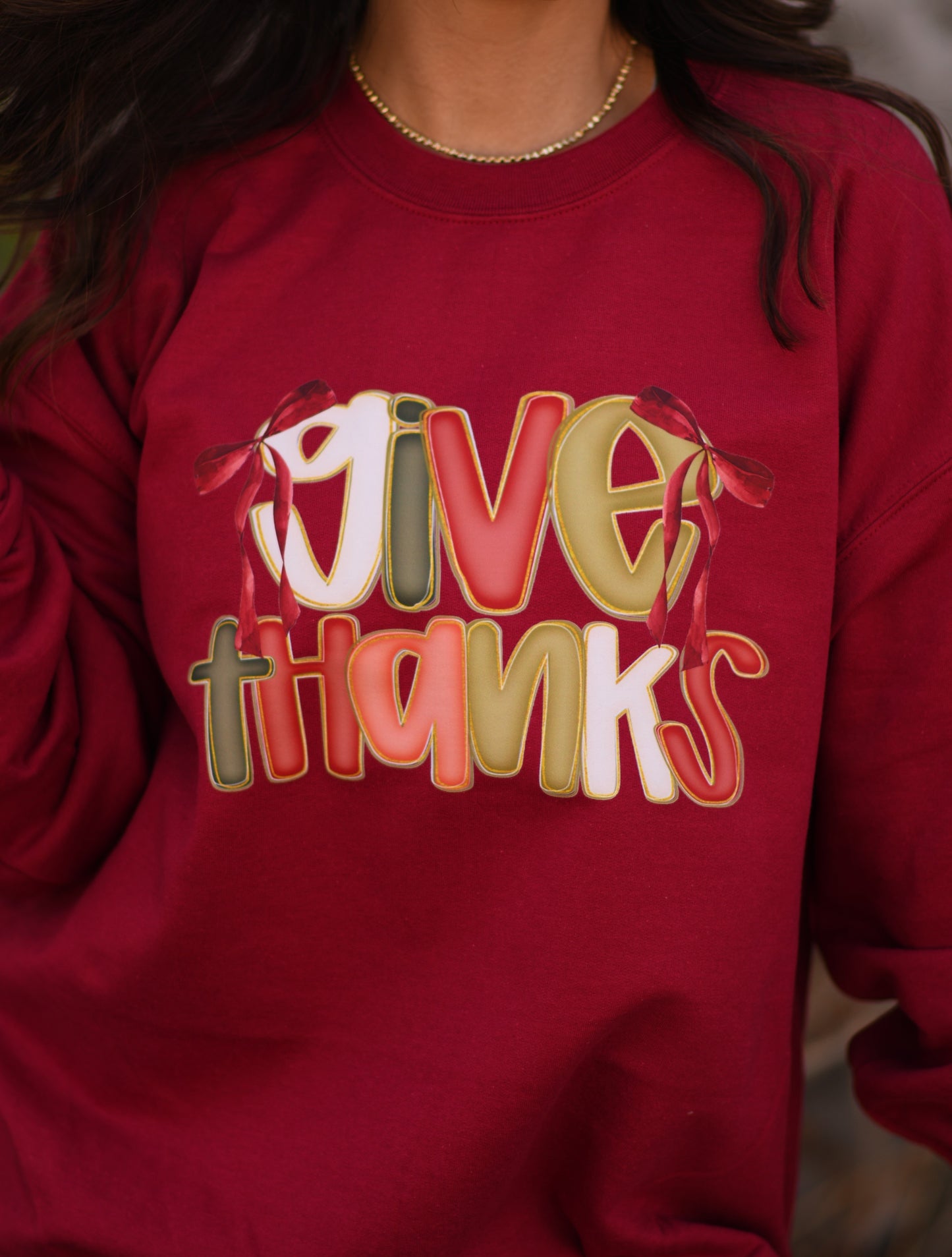 Give Thanks Bows Sweatshirt
