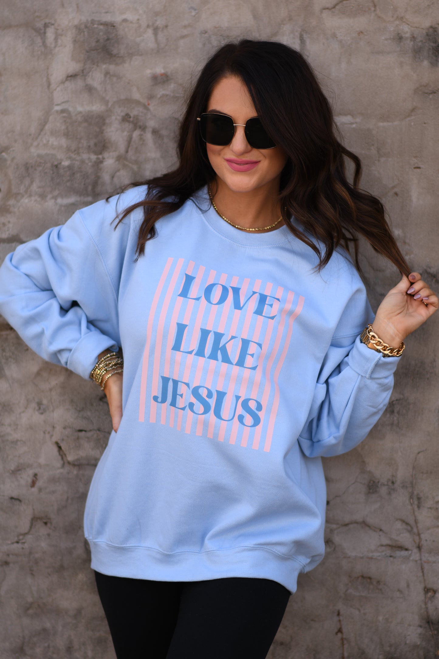 Love Like Jesus Stripes Sweatshirt / Tee
