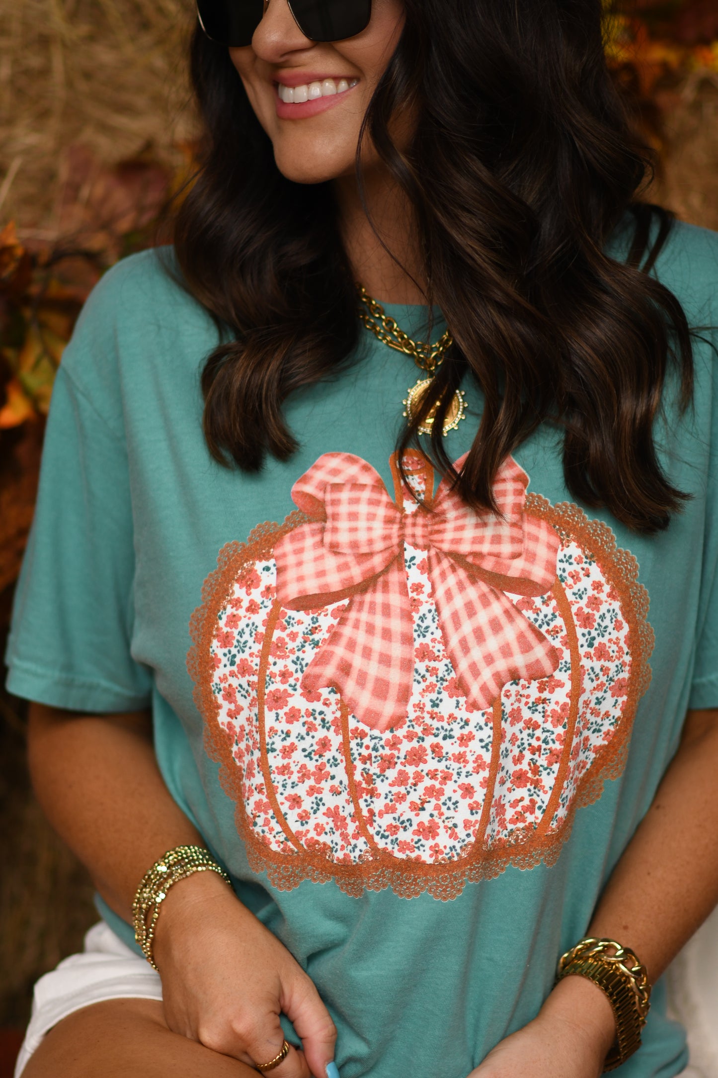 Lace Floral Pumpkin Tee