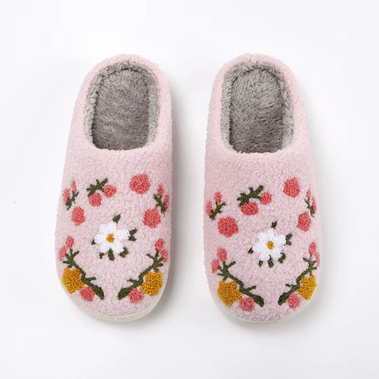 Pink Floral Slippers *CIJ Special*