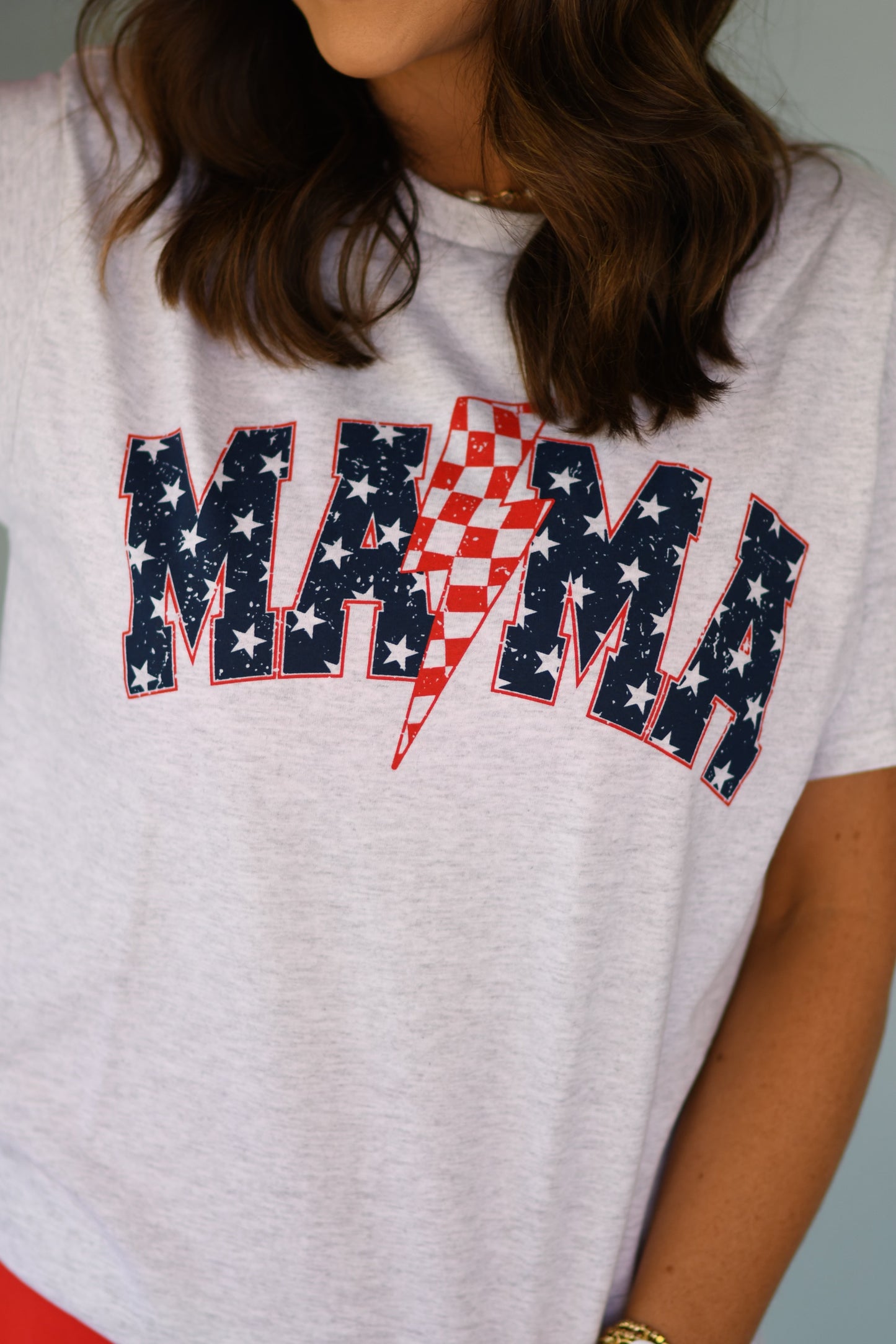Patriotic Lightning Bolt Mama Tee