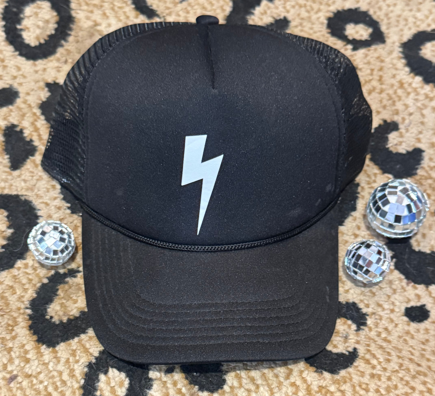 Black Lightning Bolt Trucker Hat