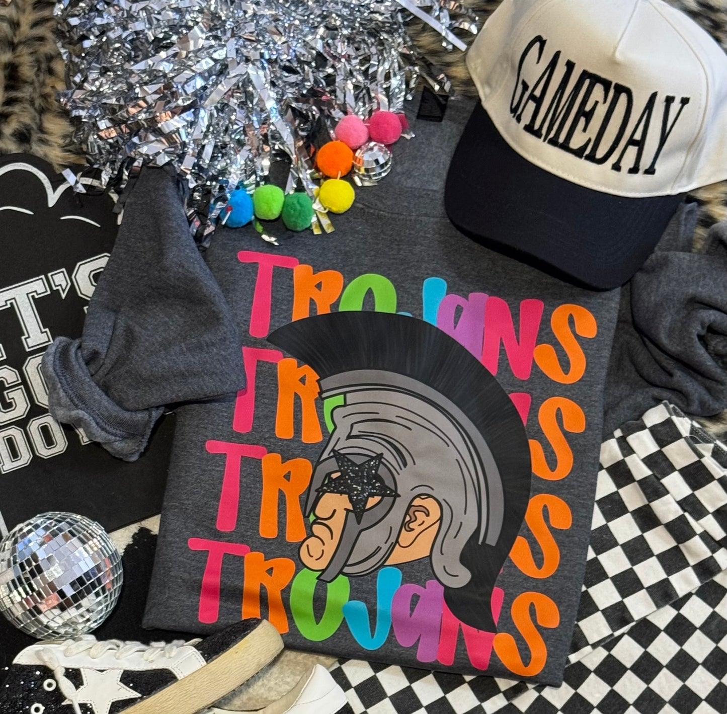 Trojans Neon Mascot Sweatshirt