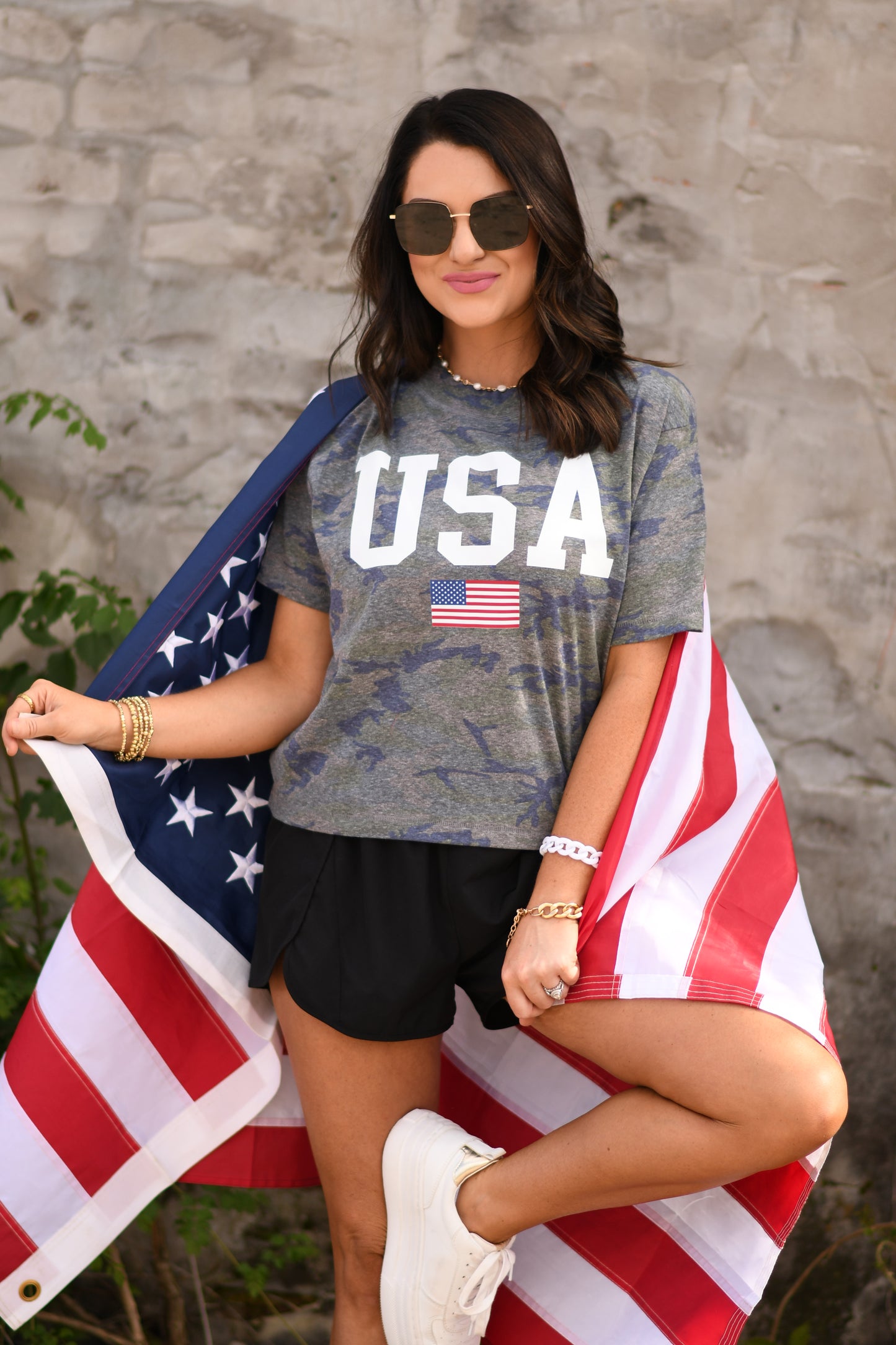 Camo USA Crop/Tee