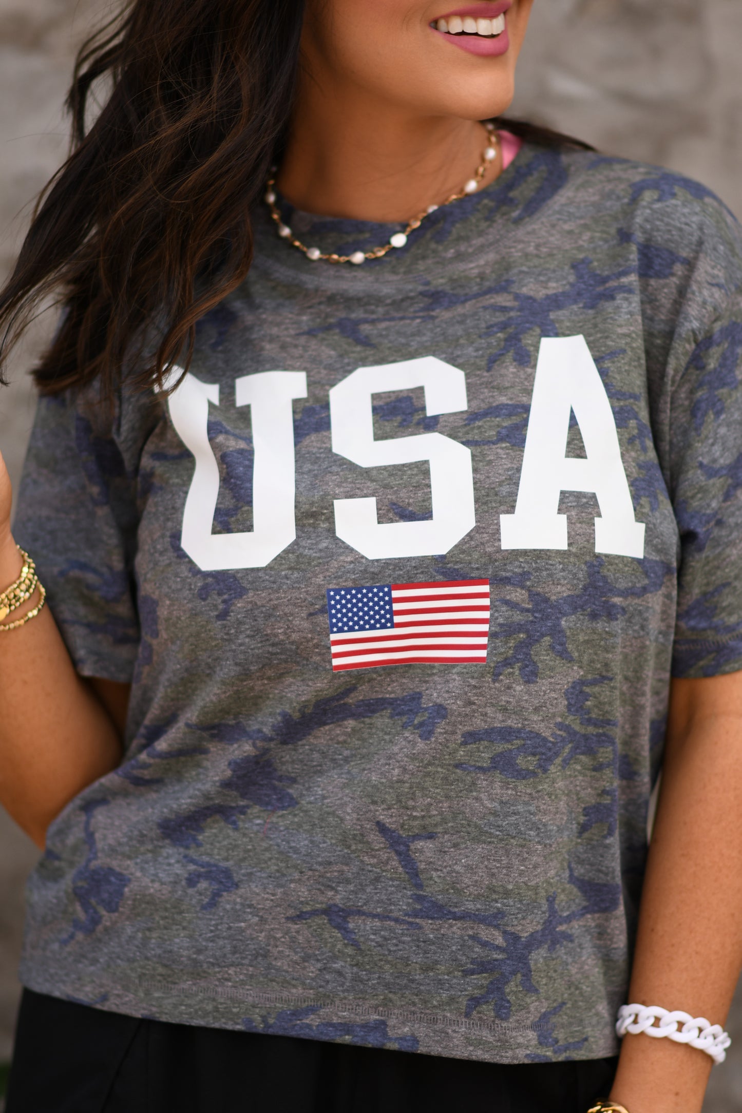 Camo USA Crop/Tee