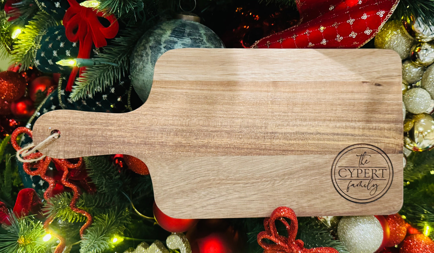 Custom Circle Family Cutting Board