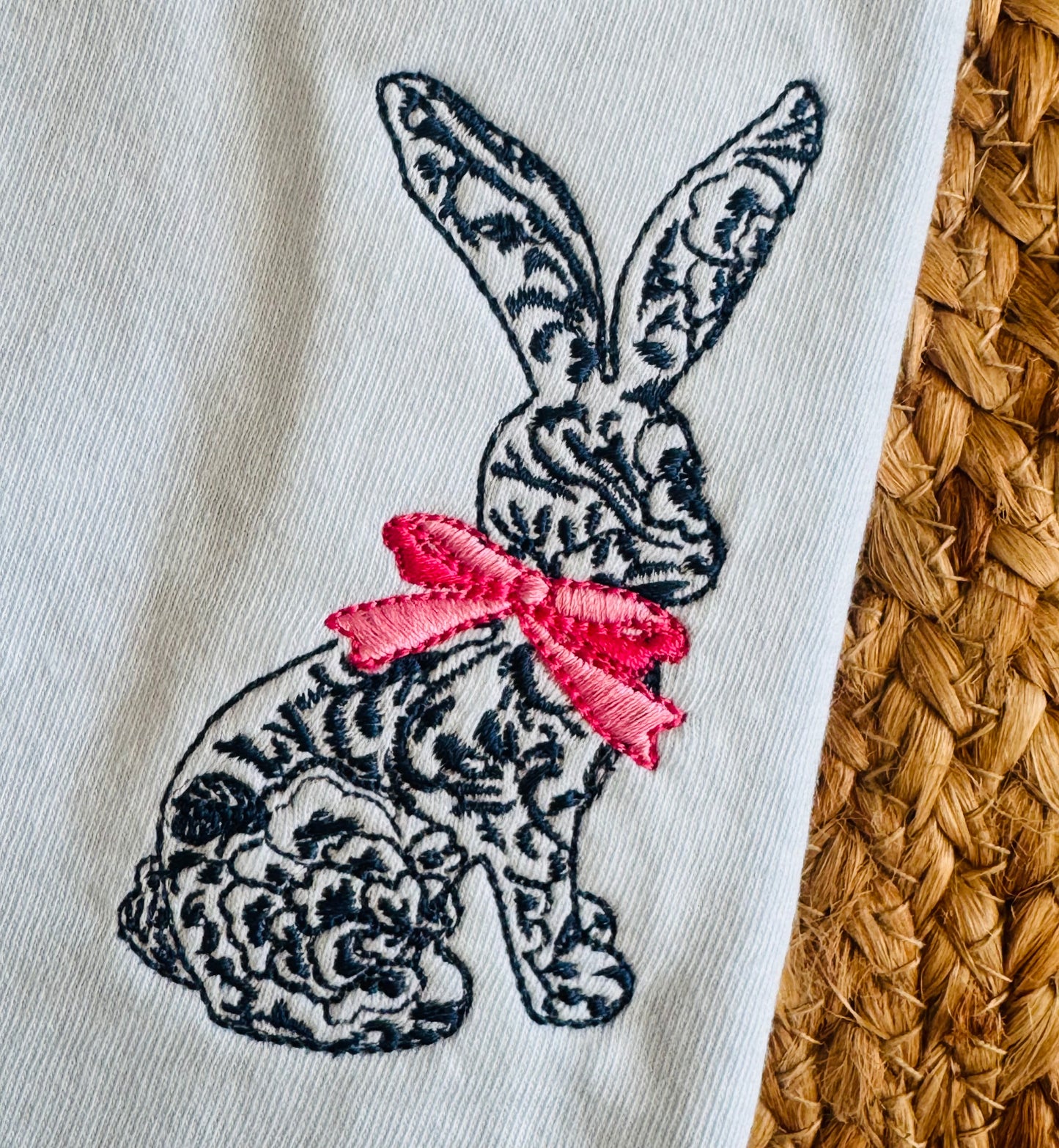 Embroidered Dainty Floral Bunny Tee