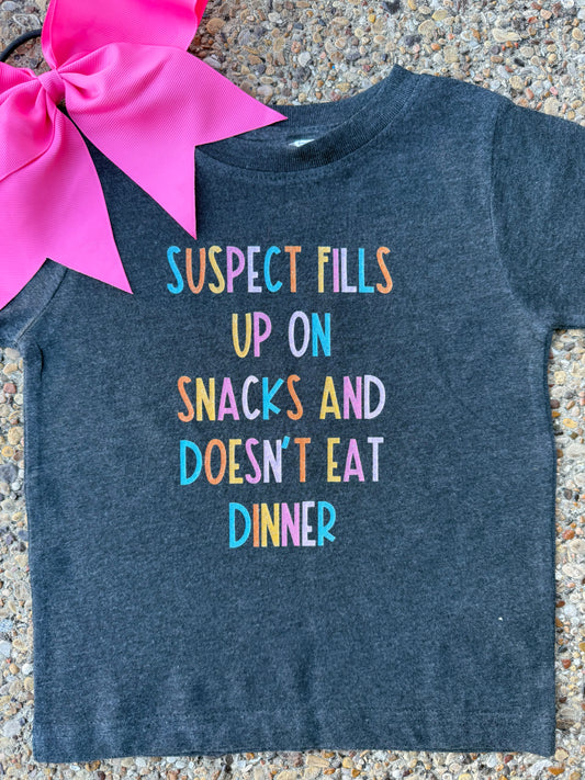 Girls Suspect Fills Up On Snacks Tee