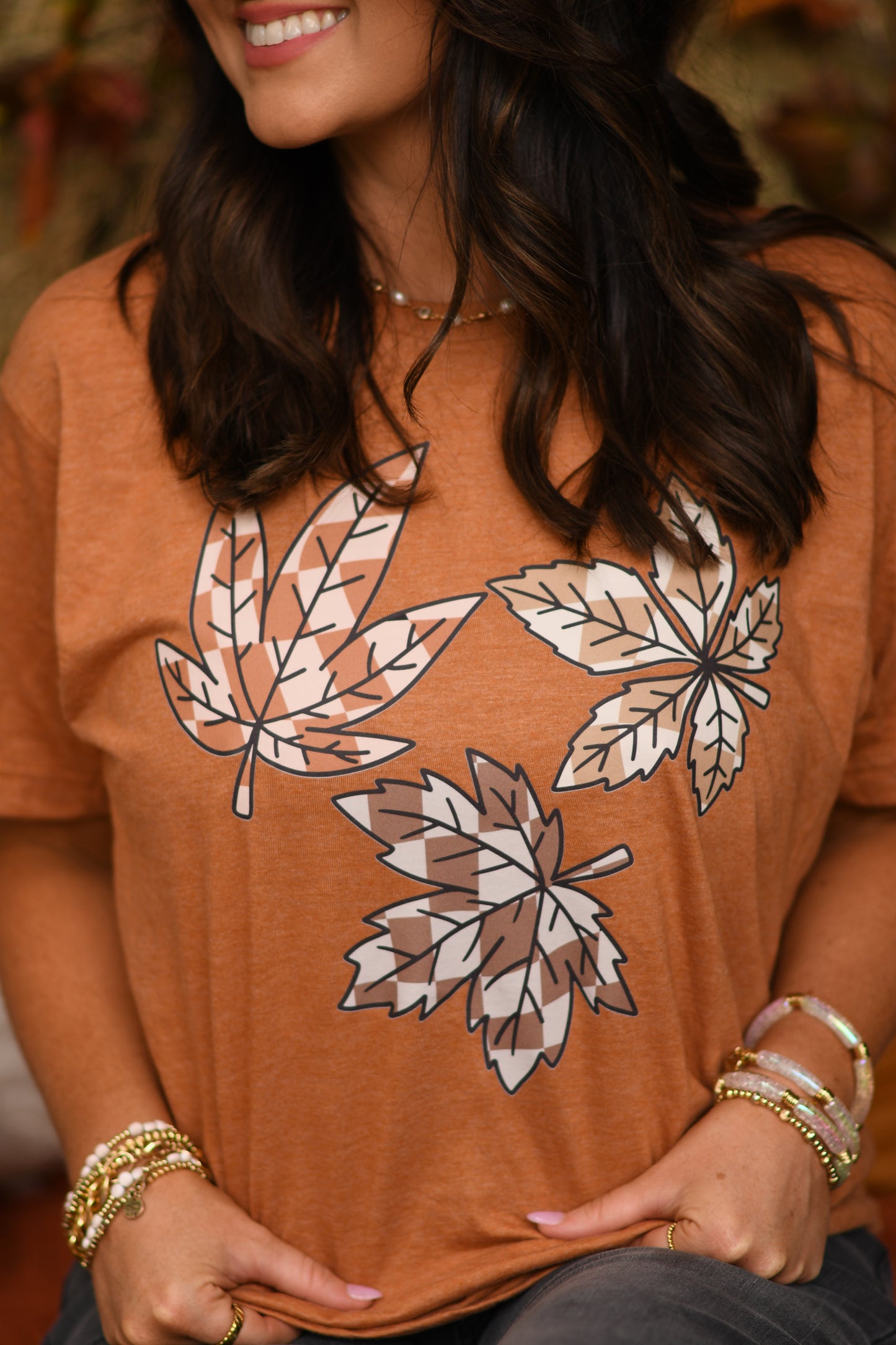 Checkered Leaves Tee