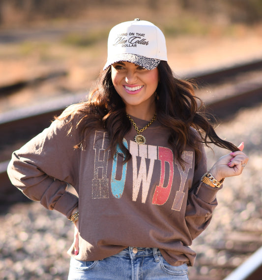 Howdy Gold Shimmer Tee/Long Sleeve