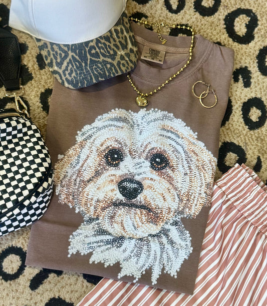 Maltipoo Faux Rhinestone Dog Tee