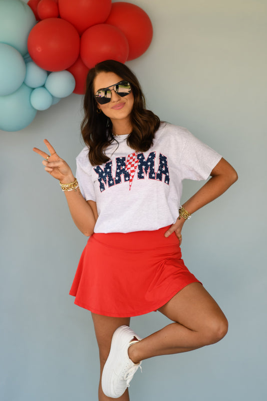 Patriotic Lightning Bolt Mama Tee