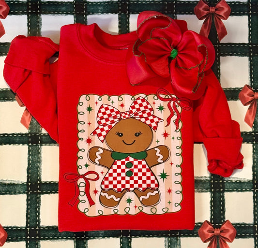 Checkered Striped Gingerbread Tee/Sweatshirt