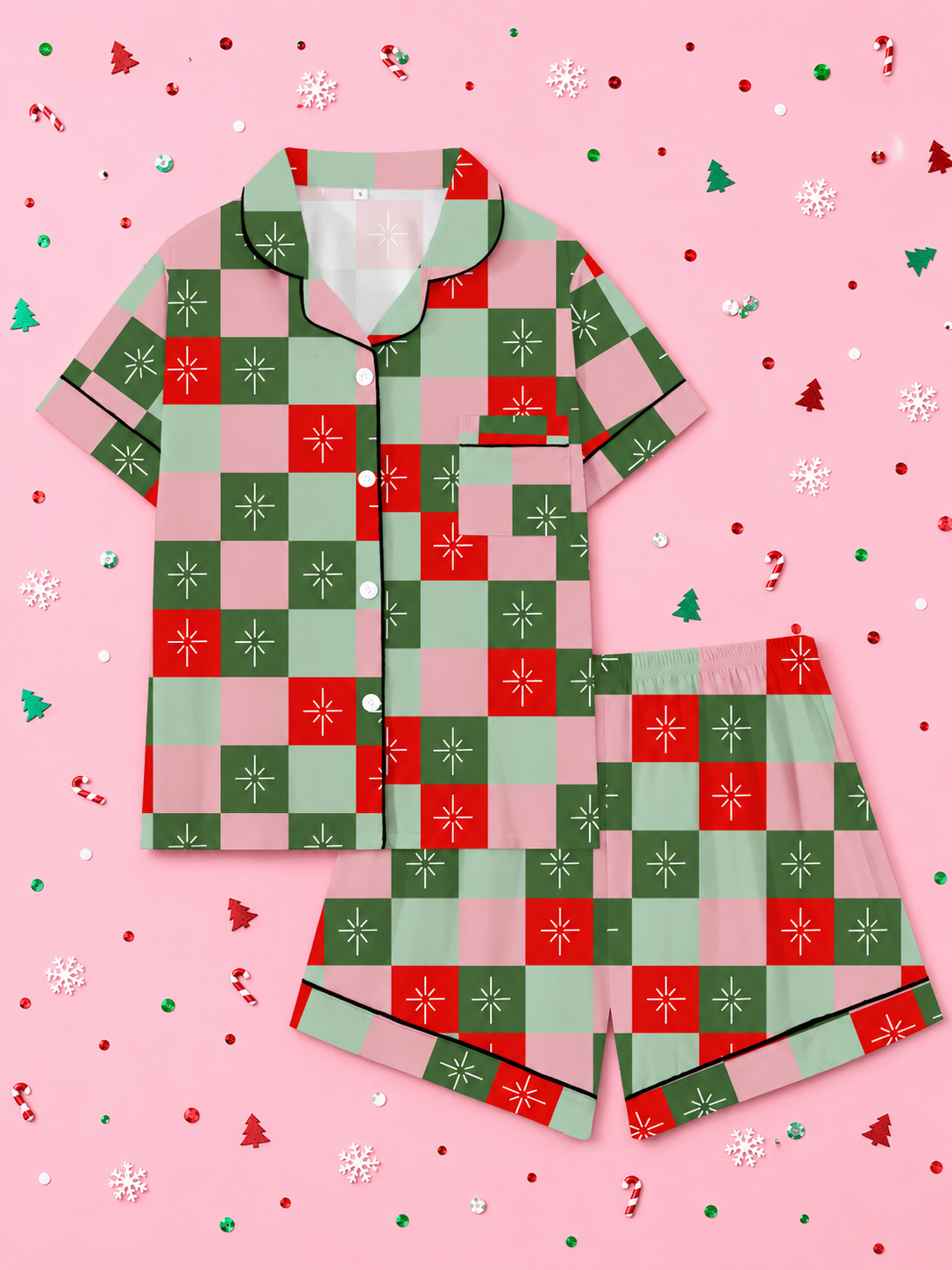 Christmas Checkered Shorts Pajamas *PRE ORDER*