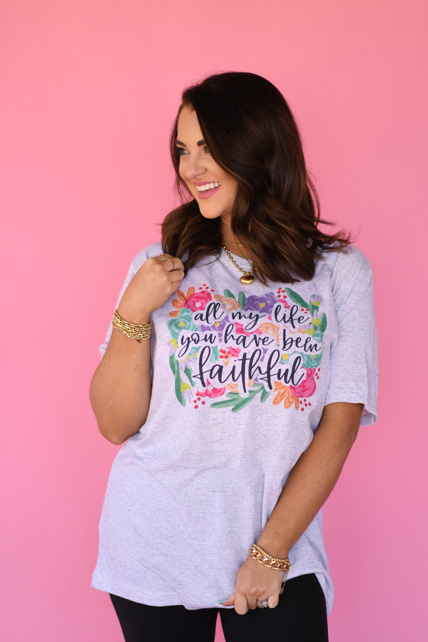 All My Life You Have Been Faithful Floral Tee