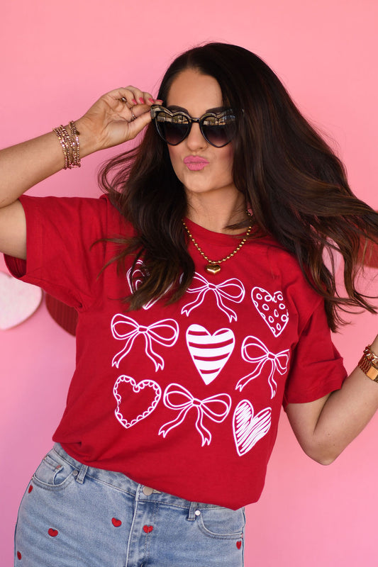 *SALE* RTS Bows & Hearts Tee