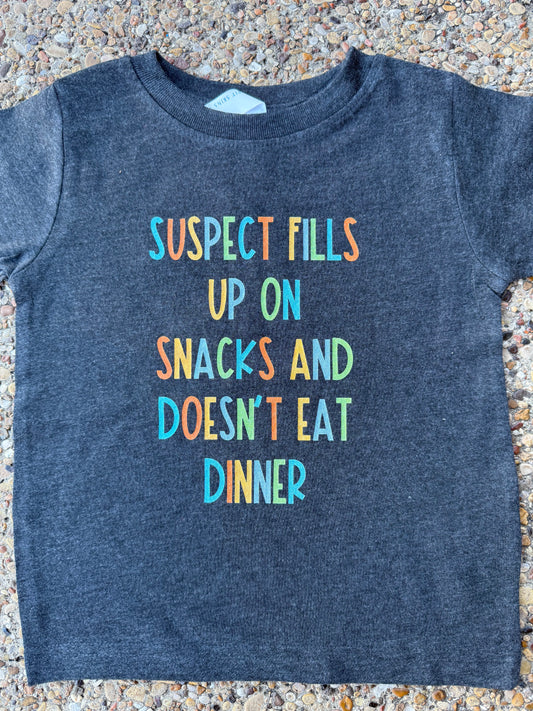 Boys Suspect Fills Up On Snacks Tee