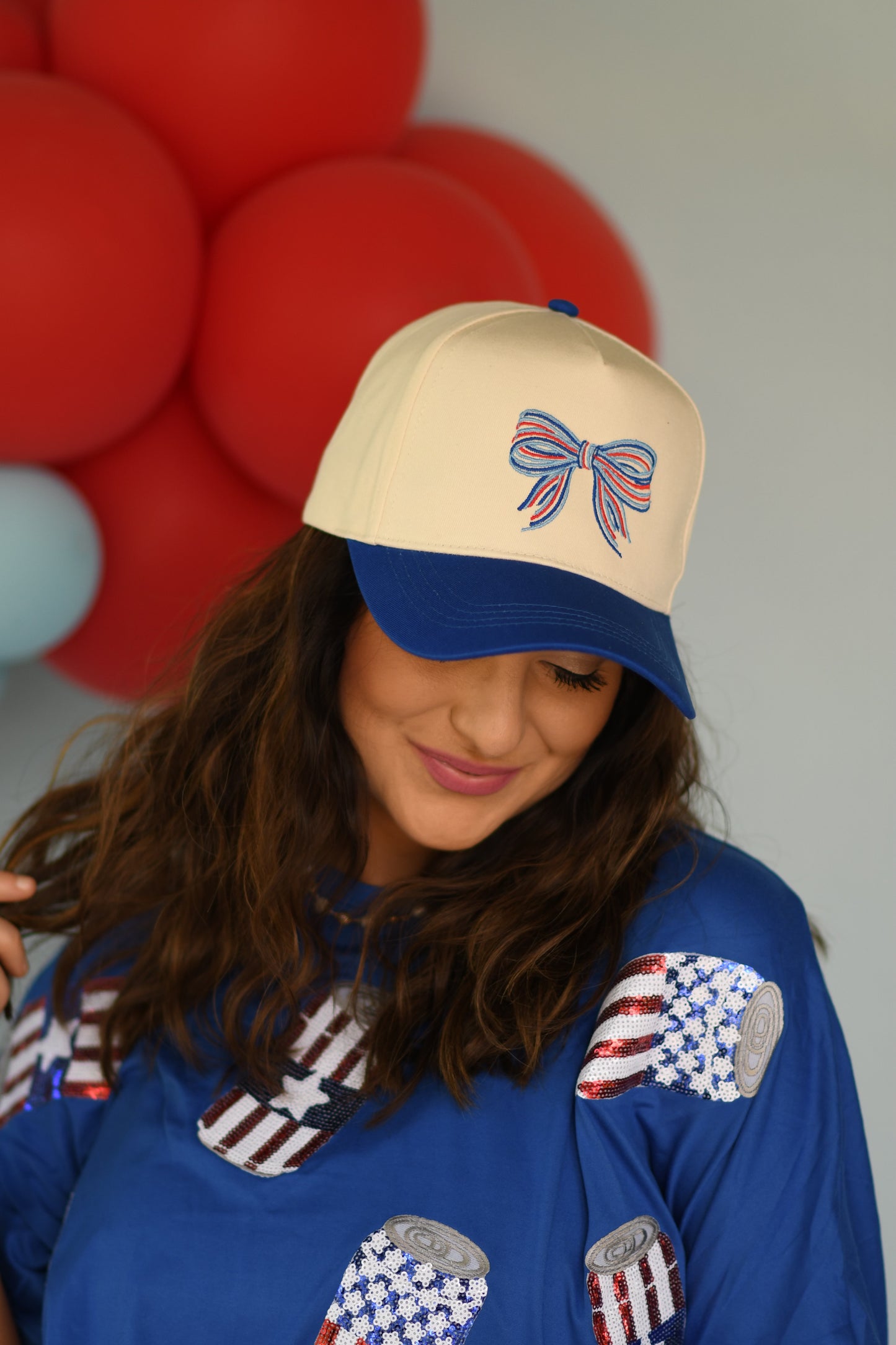 RTS Blue Patriotic embroidered Bow Hat