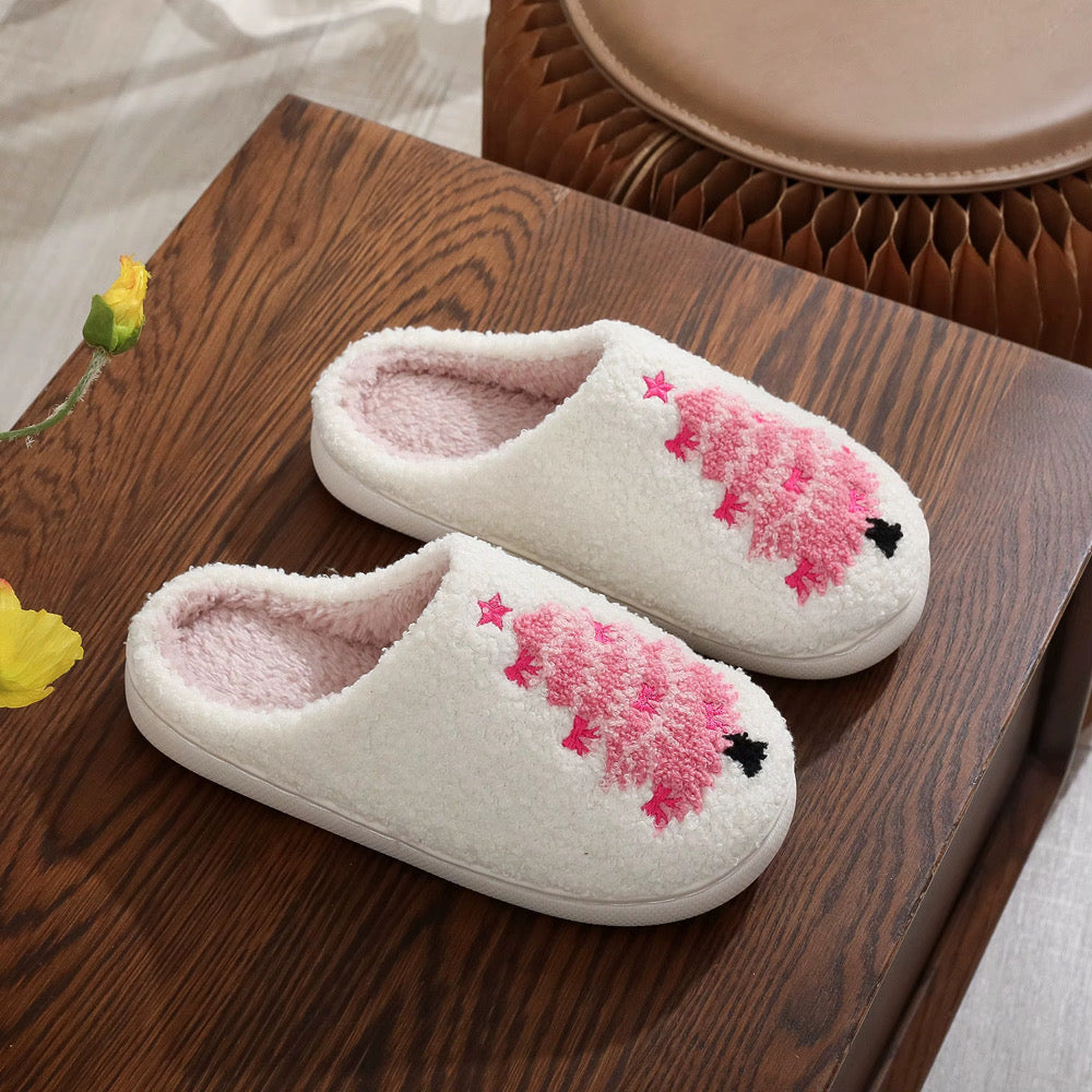 Pink Christmas Tree Slippers *CIJ SPECIAL*