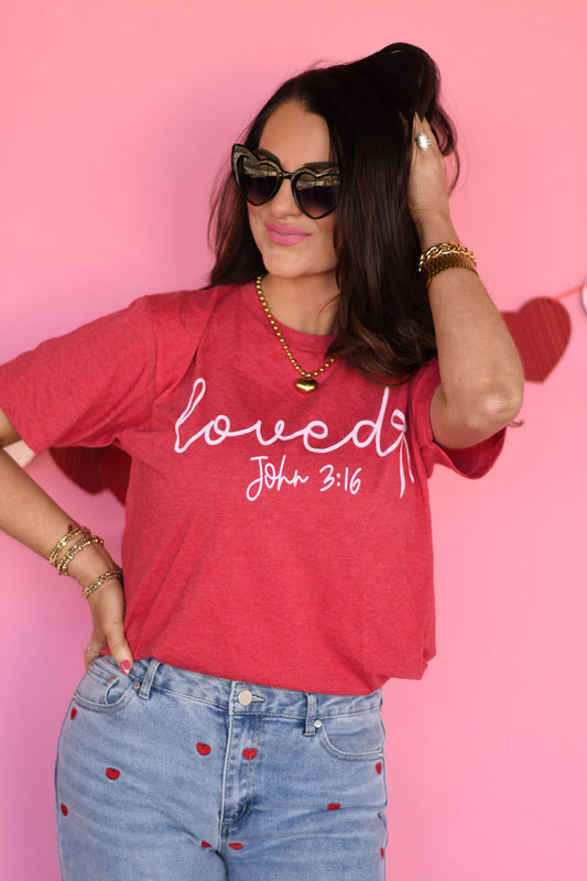 *SALE* RTS Loved John 3:16 Bow Tee