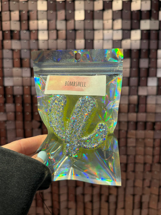 RTS Green Glittery Cactus Vent Clip