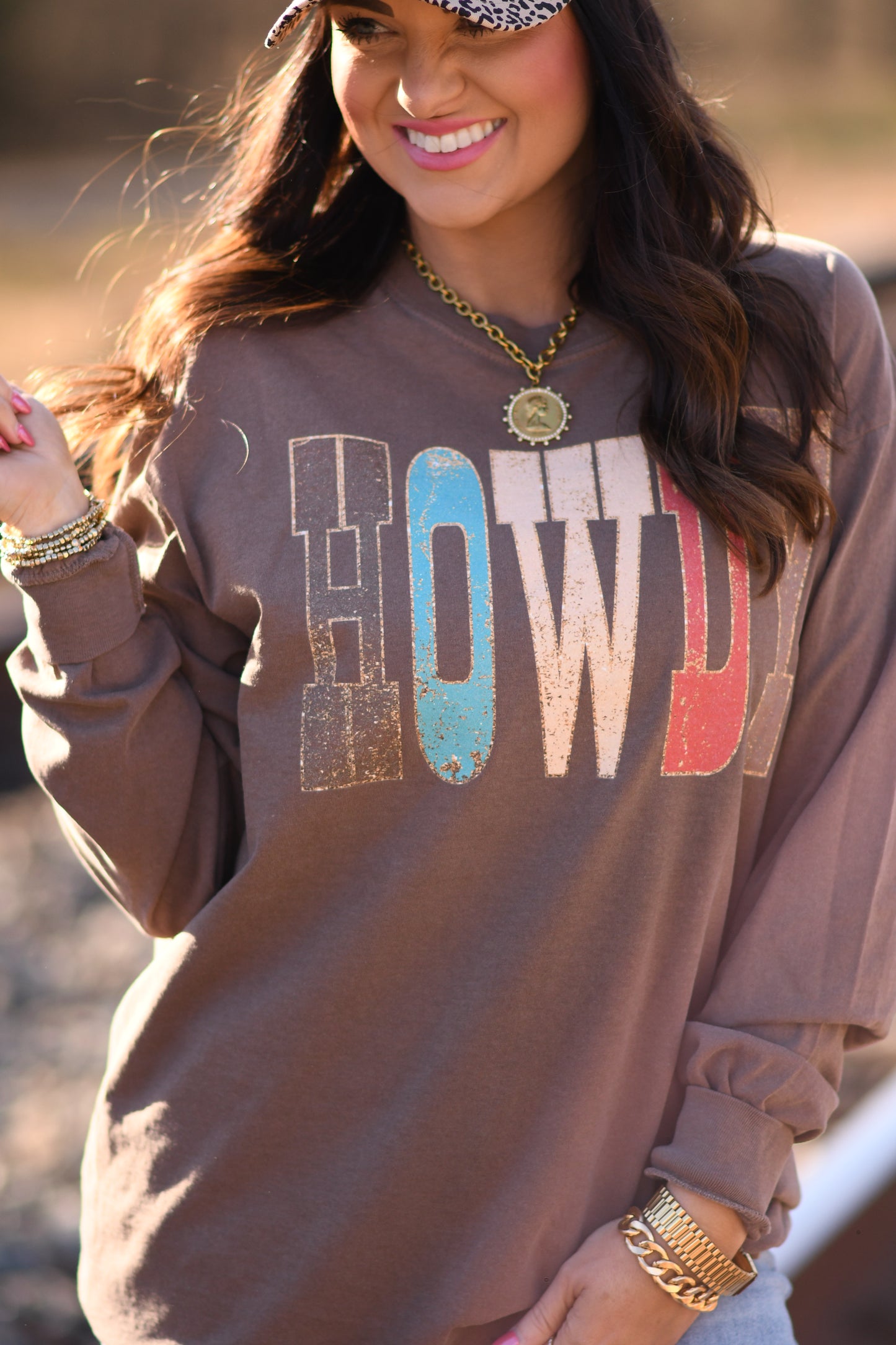 Howdy Gold Shimmer Tee/Long Sleeve