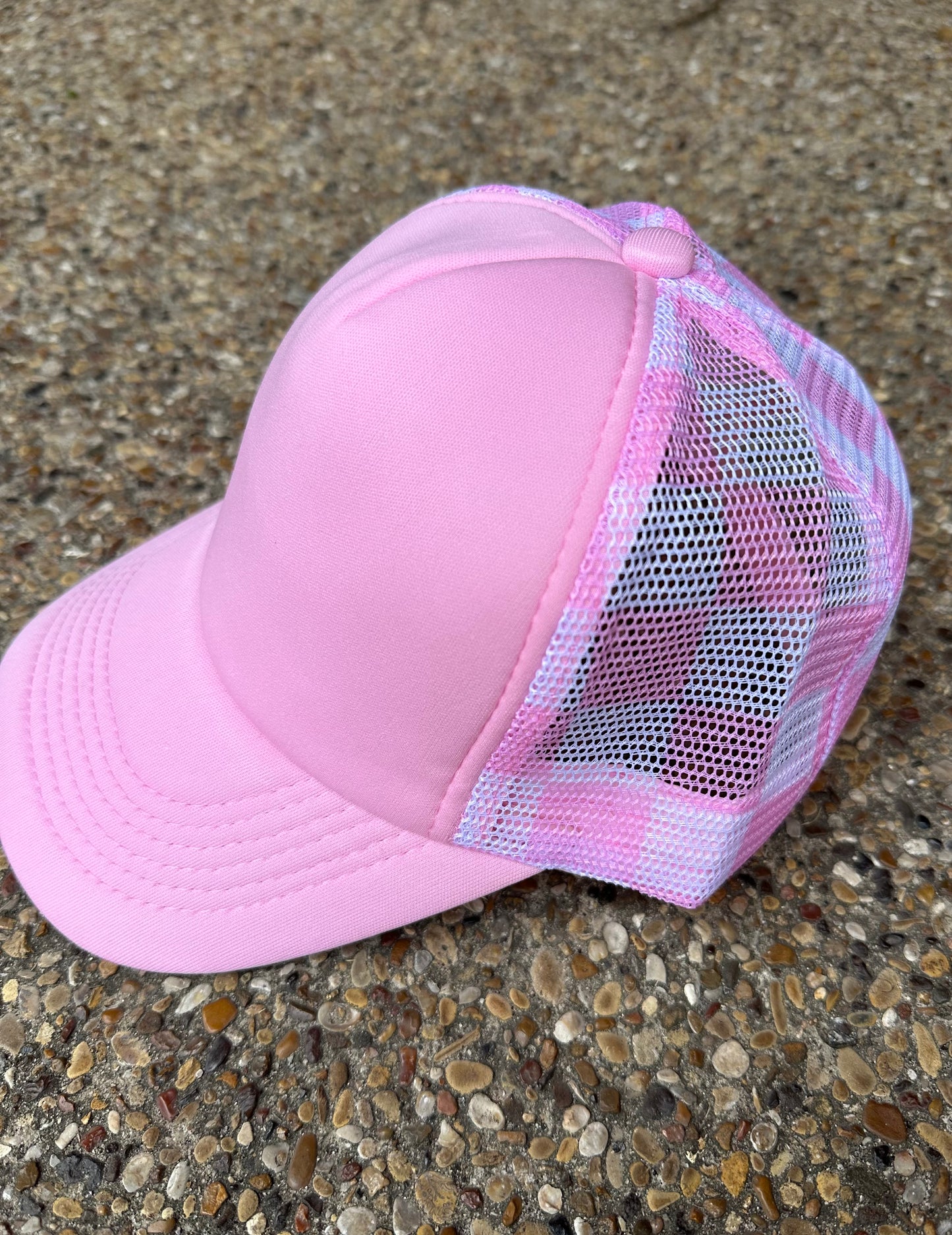 **SALE** RTS Pink Checkered Trucker Hat