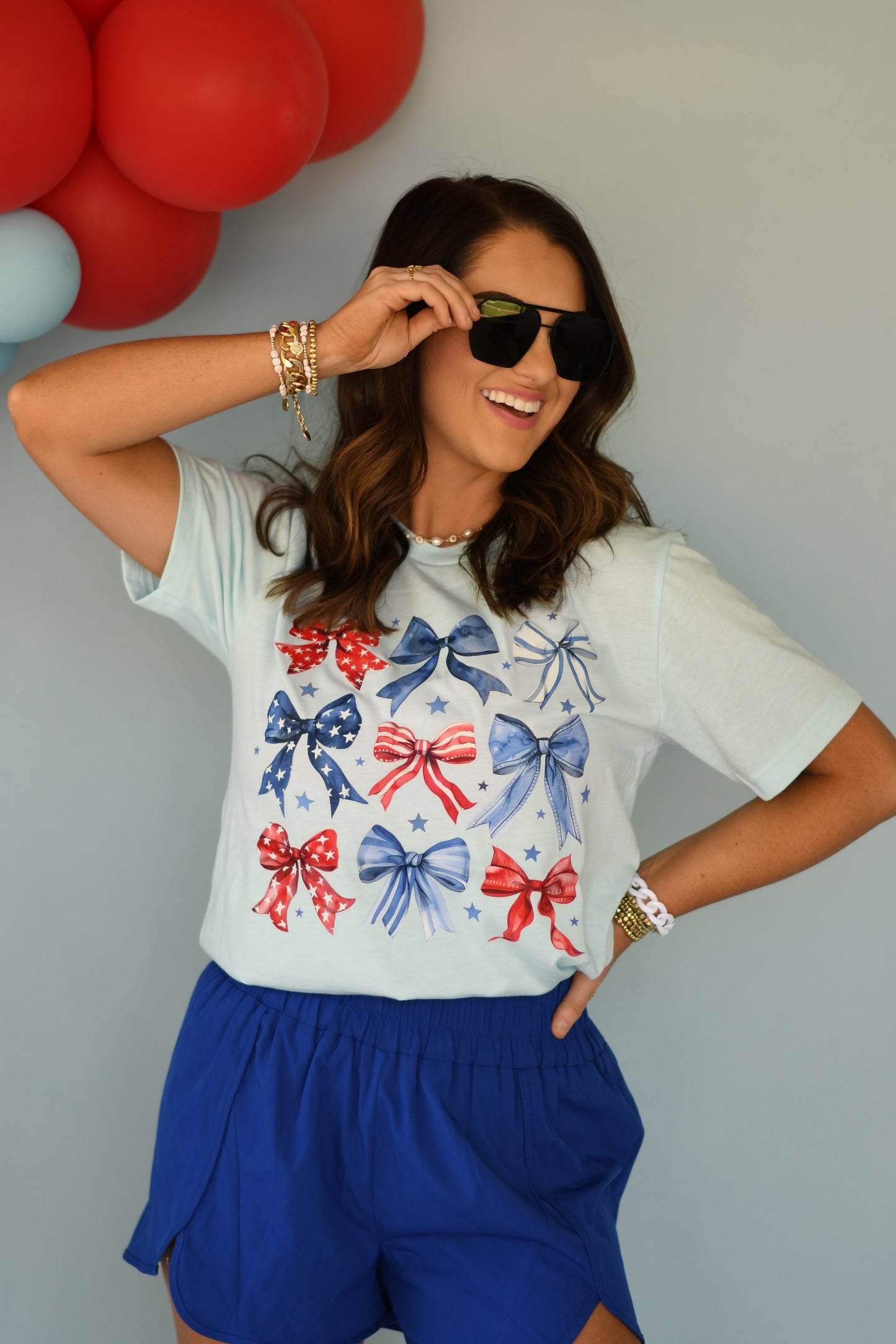 Red White & Blue Bows Tee