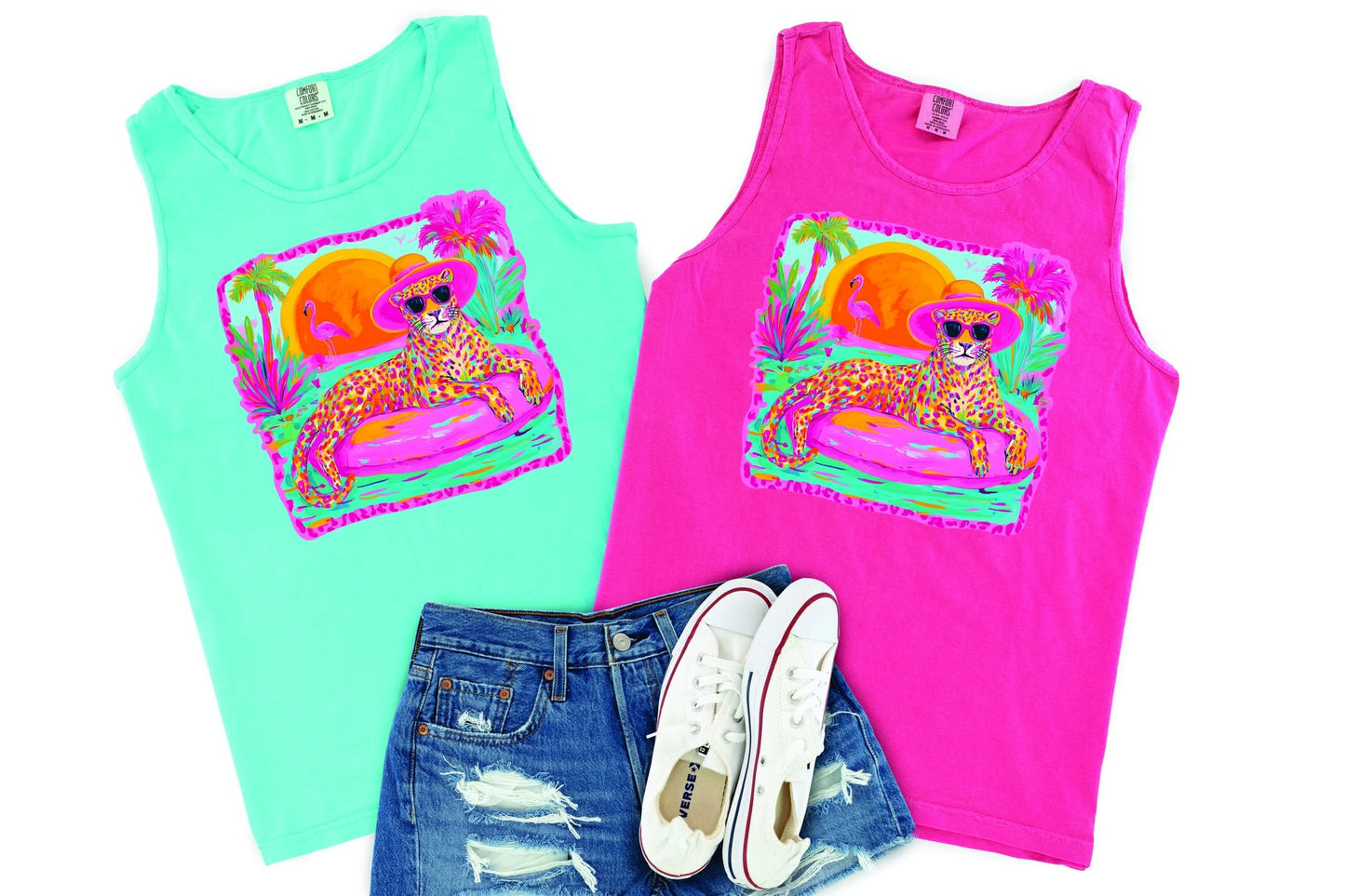 **FLASH SALE**  SUMMER CHEETAH TEE/TANK