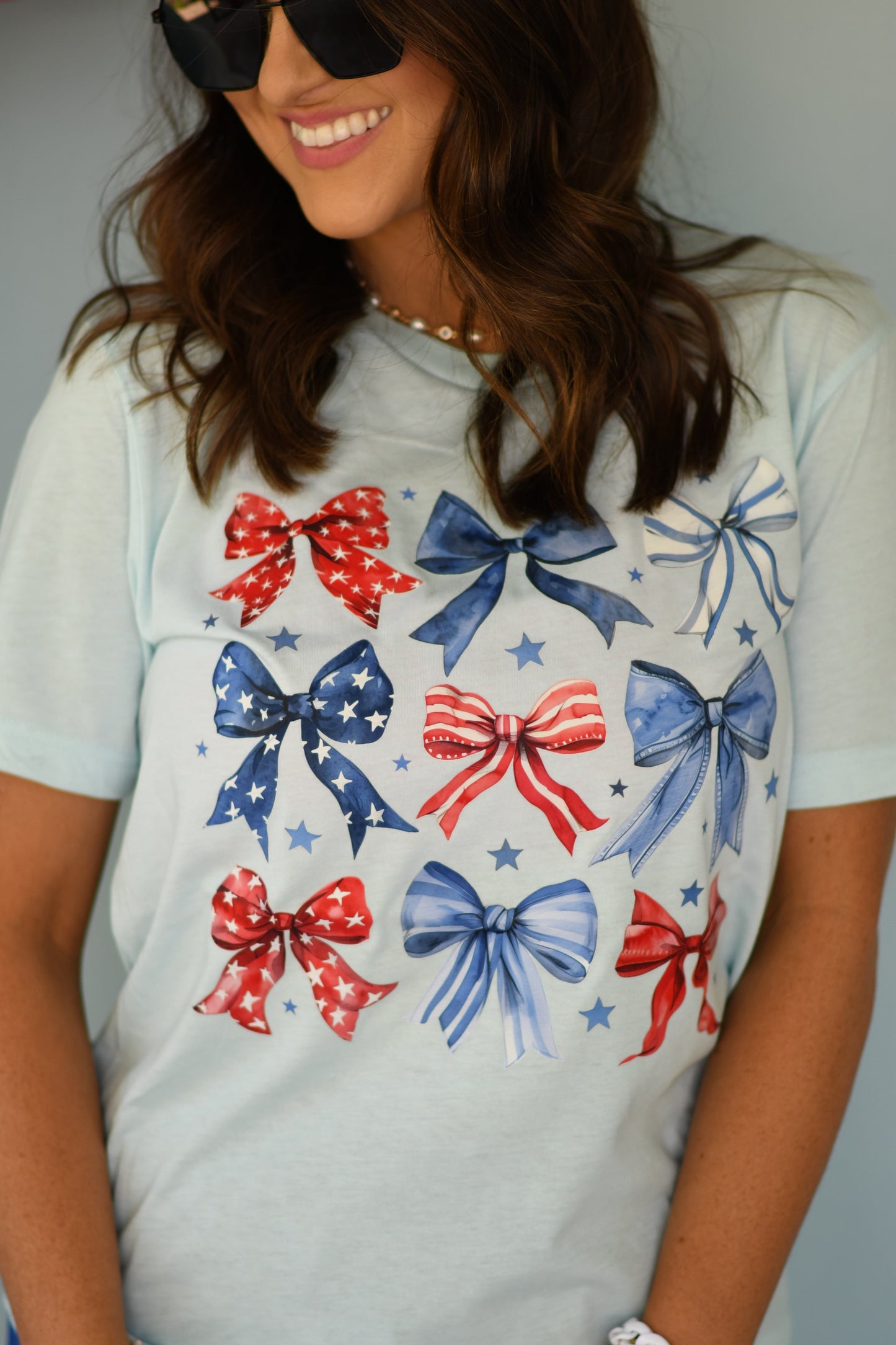Red White & Blue Bows Tee