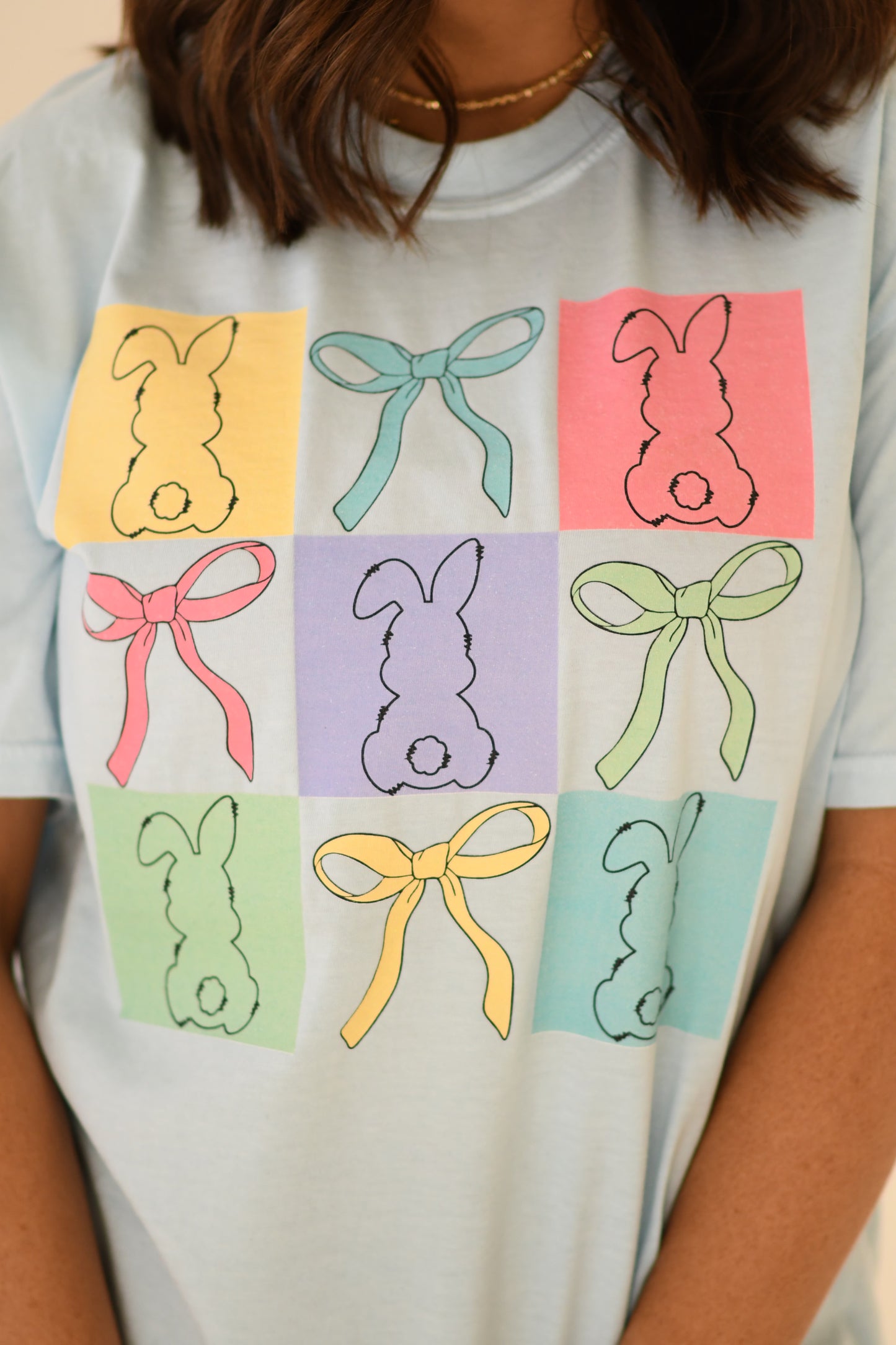 Blocked Bunnies And Bows Tee