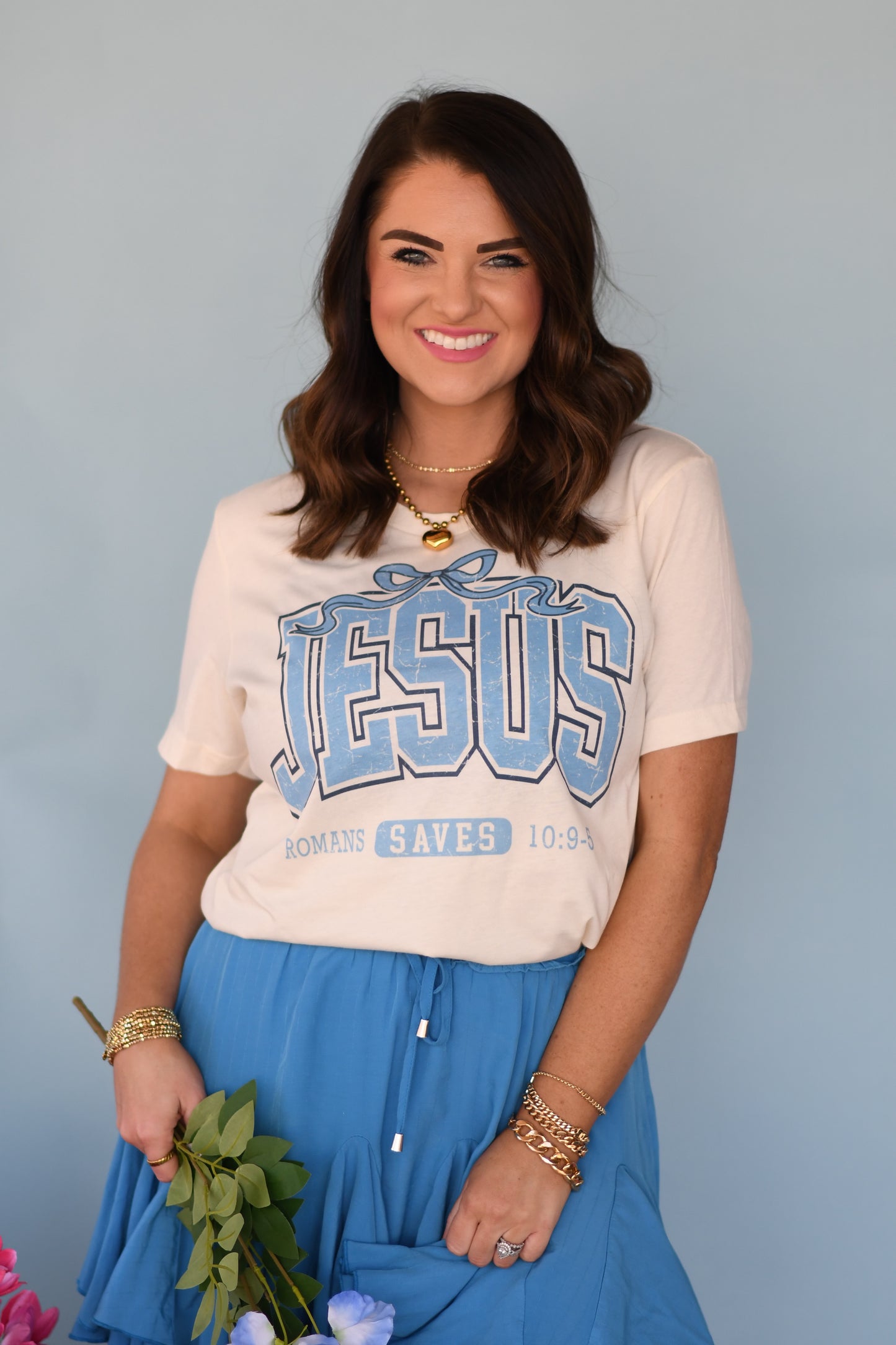 Jesus Saves Bow Tee