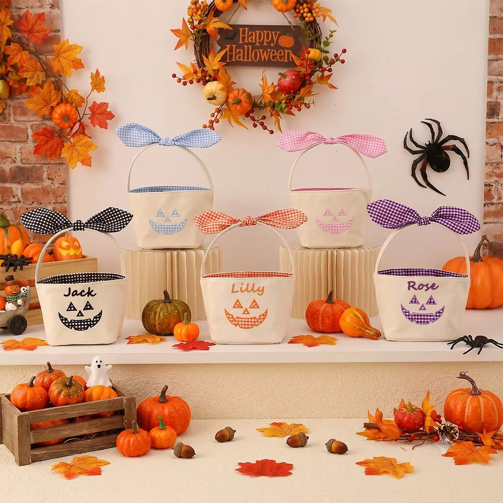 Custom Gingham Halloween Basket *PRE ORDER*