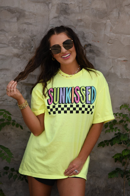 Sunkissed Checkered Neon Tee