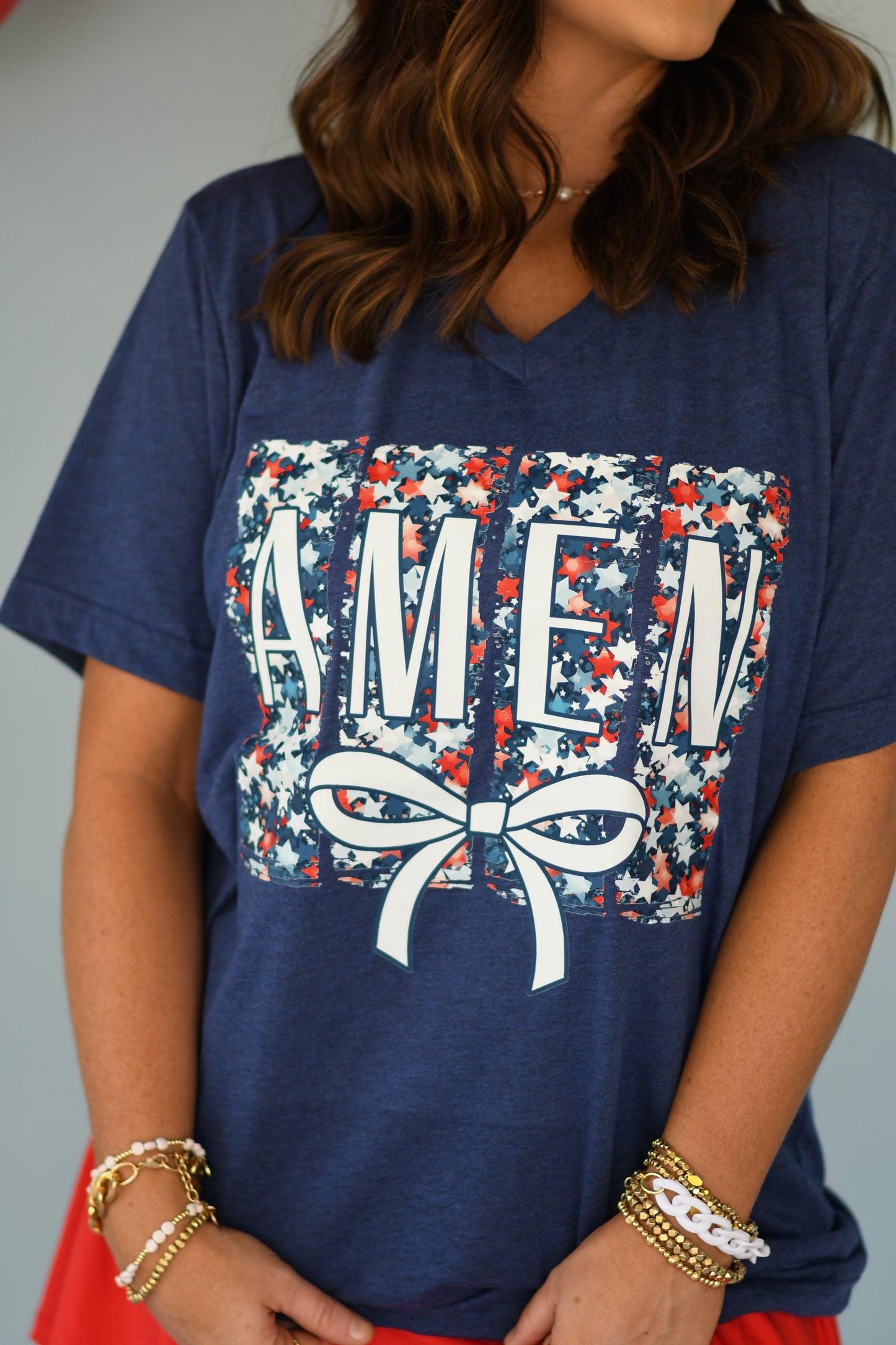 Amen Patriotic Stars Tee