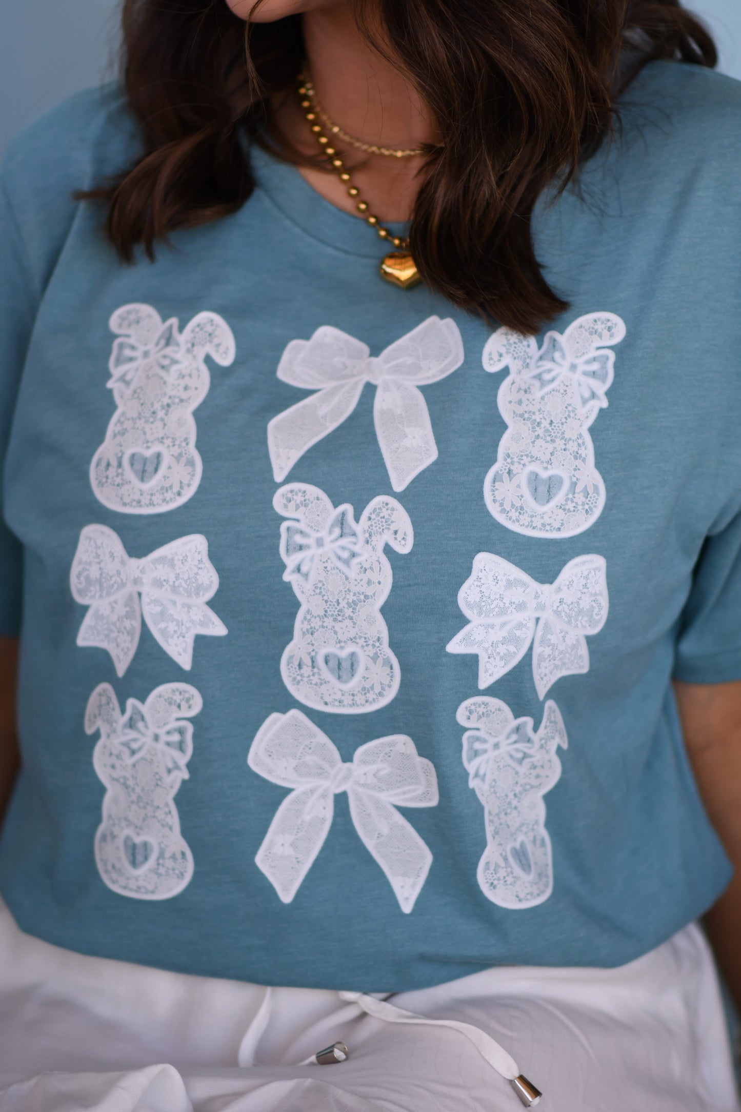 Lace Bunnies And Bows Tee