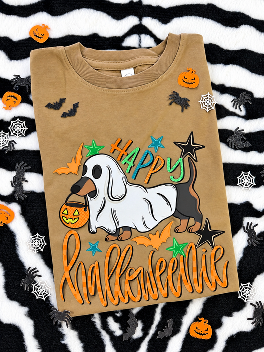 Happy Halloweenie Ghost Tee