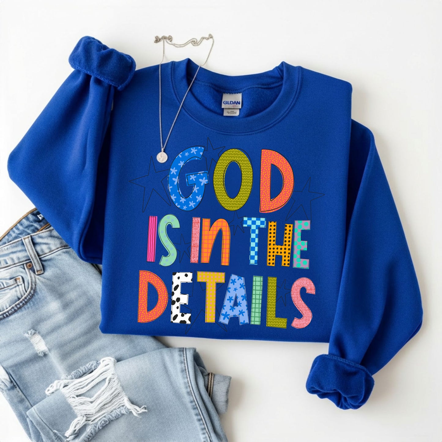 God Is In The Details Stars Sweatshirt/Tee