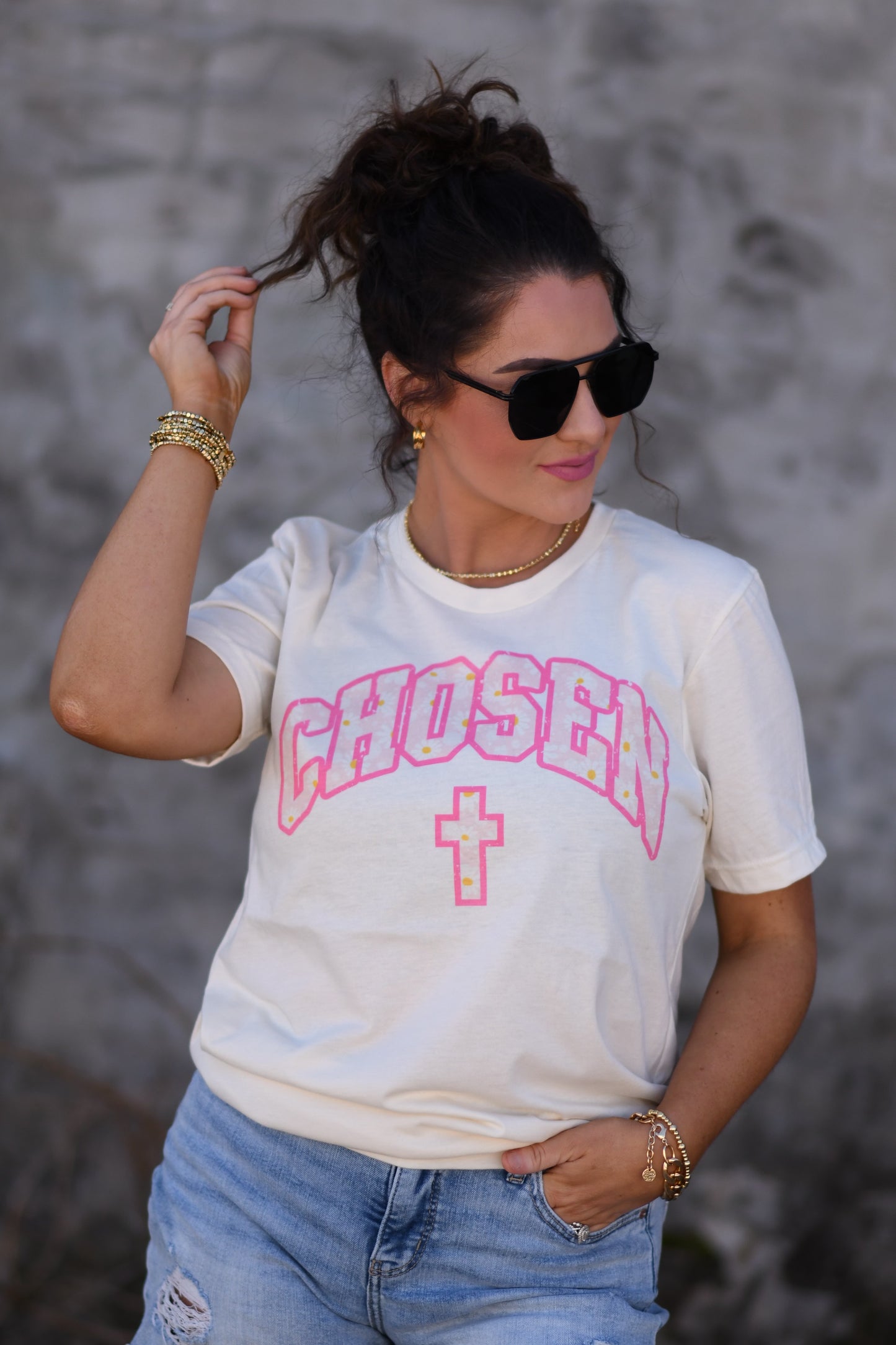 Chosen Daisy Cross Tee